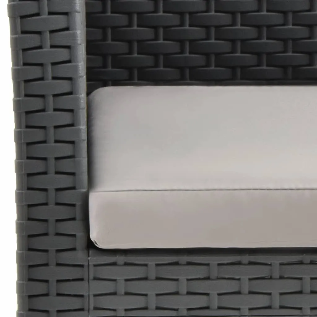 Gartenstuhl mit Kissen Anthrazit 63x65x76 cm Polypropylen Rattan-Optik