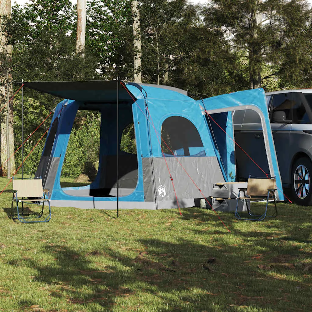 Autozelt Blau 410x357x222 cm wasserdicht mit E-Anschluss
