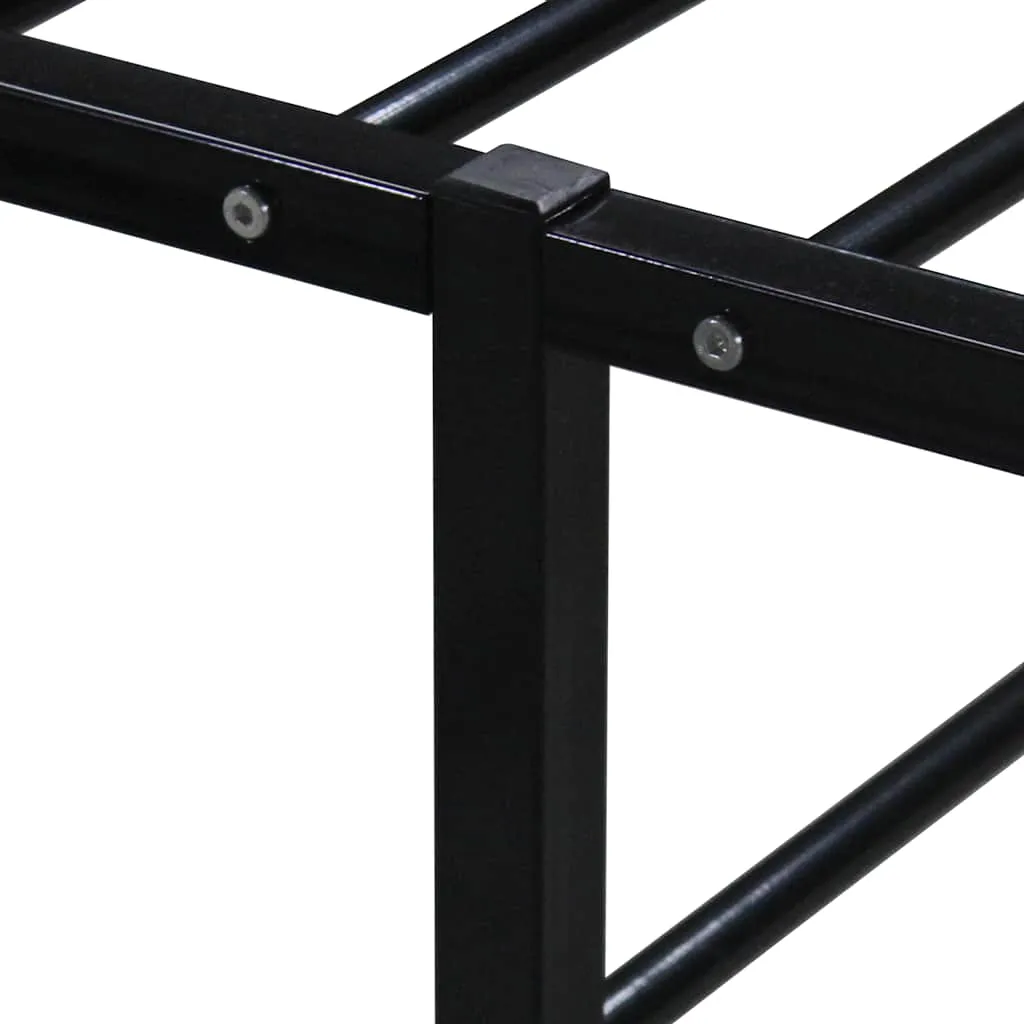 Metall-Bettgestell 145x205x32,5 cm Schwarz mit Lattenrost