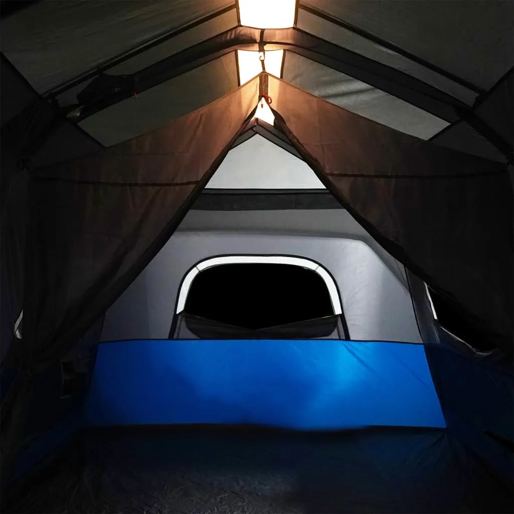 Modernes Familienzelt 441x288x217 cm in Blau mit LED-Beleuchtung