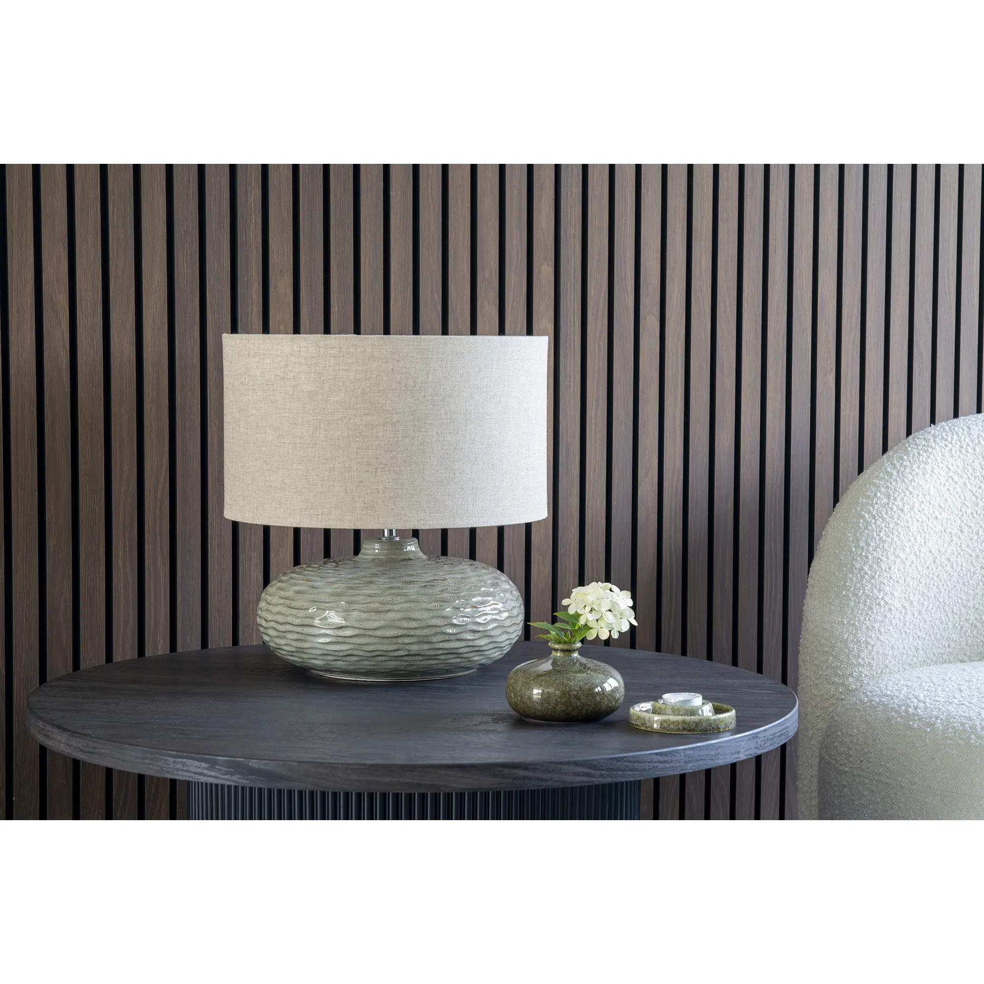 tinkaro Tischlampe Oldham Keramik 36 x 36 x 36 cm Grün