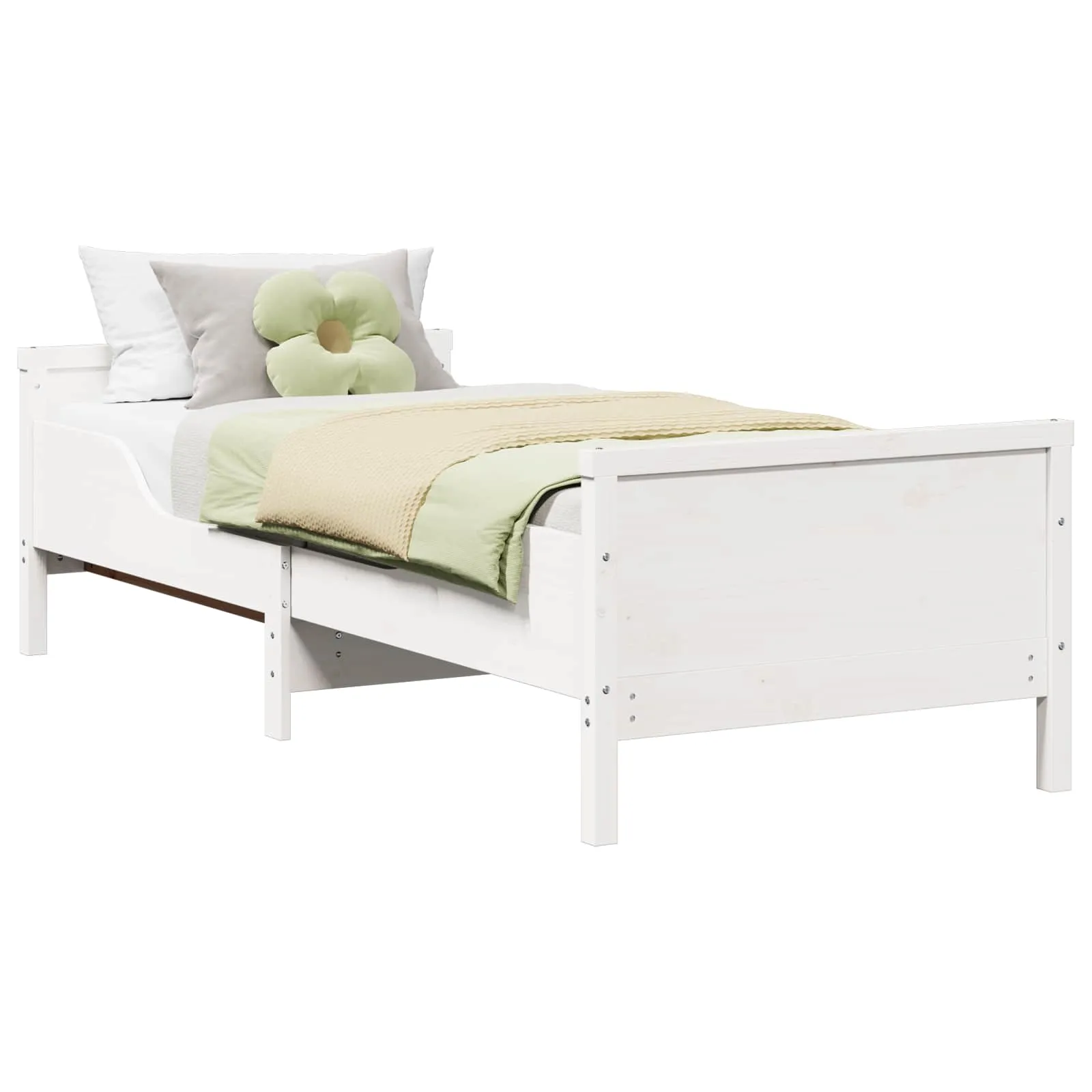 Kinderbett Massivholz 205 x 90,5 x 57 cm Weiß