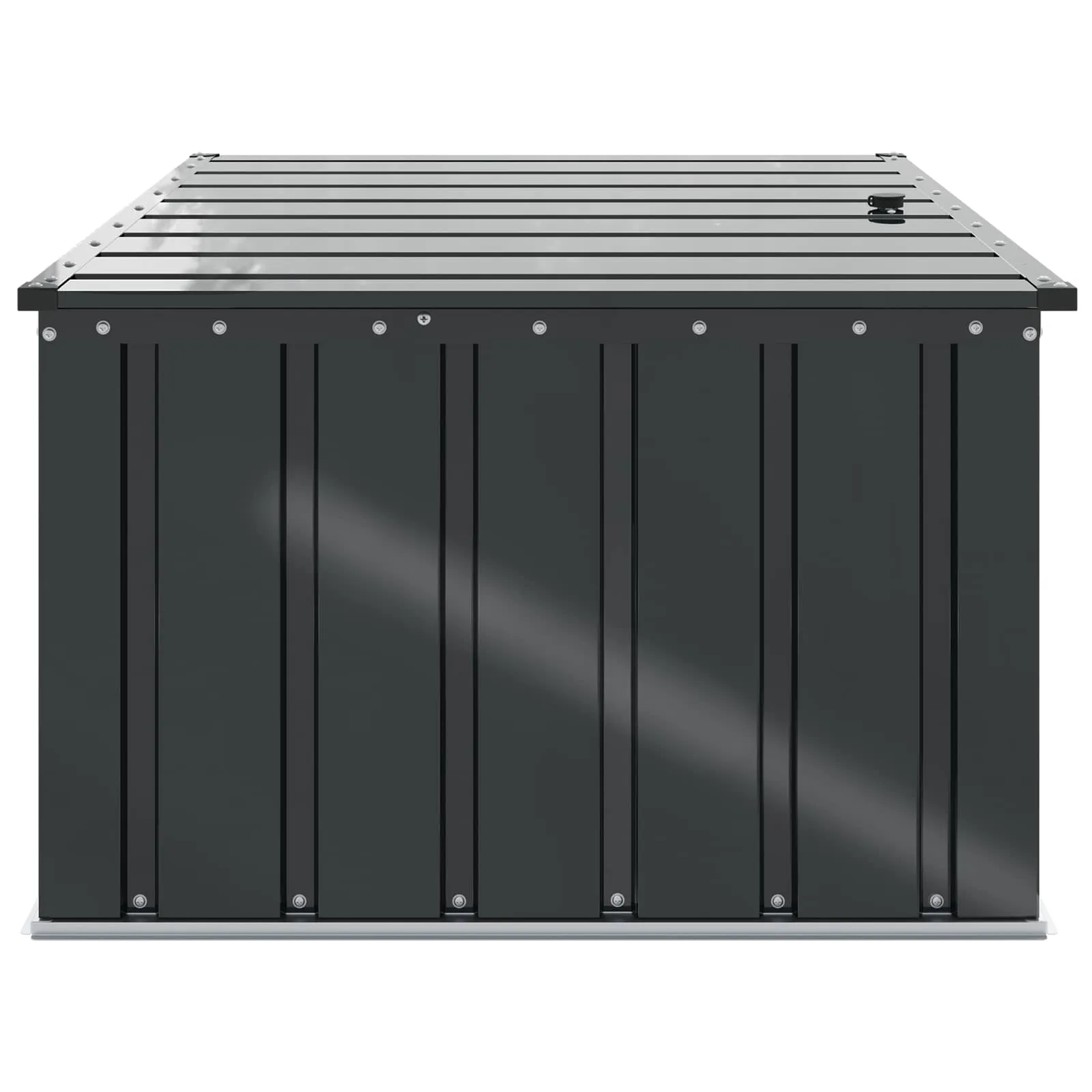 Schwarze Gartenlagerbox aus Stahl 101 x 82 x 50 cm