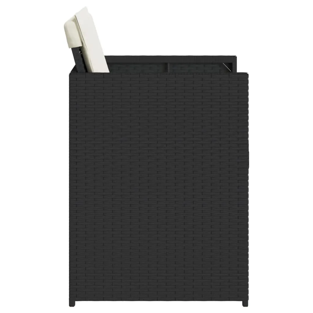 Gartenstuhl aus PE-Rattan mit Stahlrahmen 50,5x54x79 cm Schwarz
