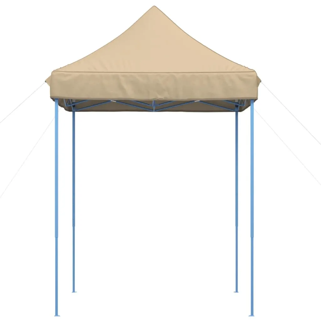 Faltbares Pop-up-Partyzelt 200x200x306 cm Beige mit blauem Stahlgestell