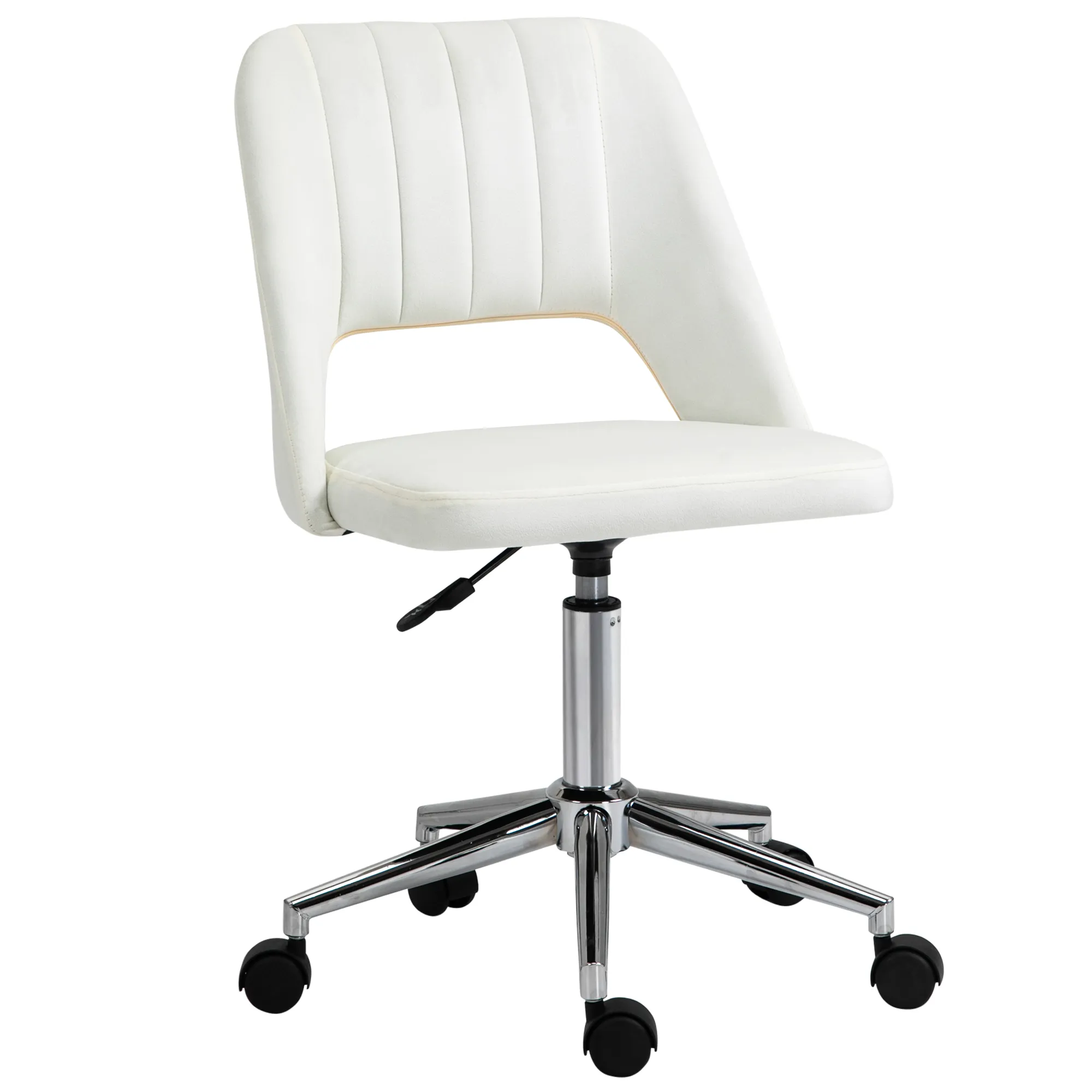 Ergonomischer Bürostuhl Cremeweiß 49B x 60T x 79-91H cm