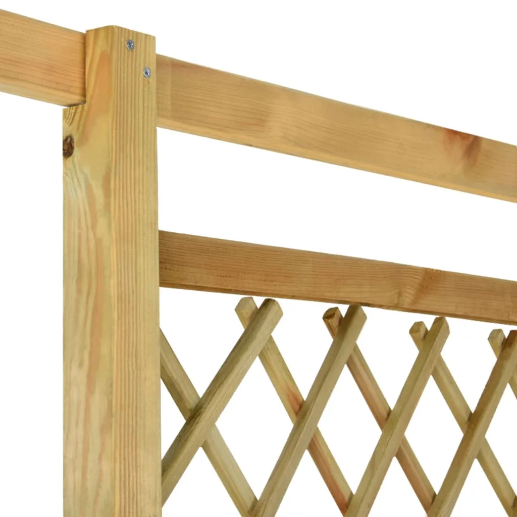 Holz-Eckpergola mit Sitzbank 166x81x174 cm grün imprägniert