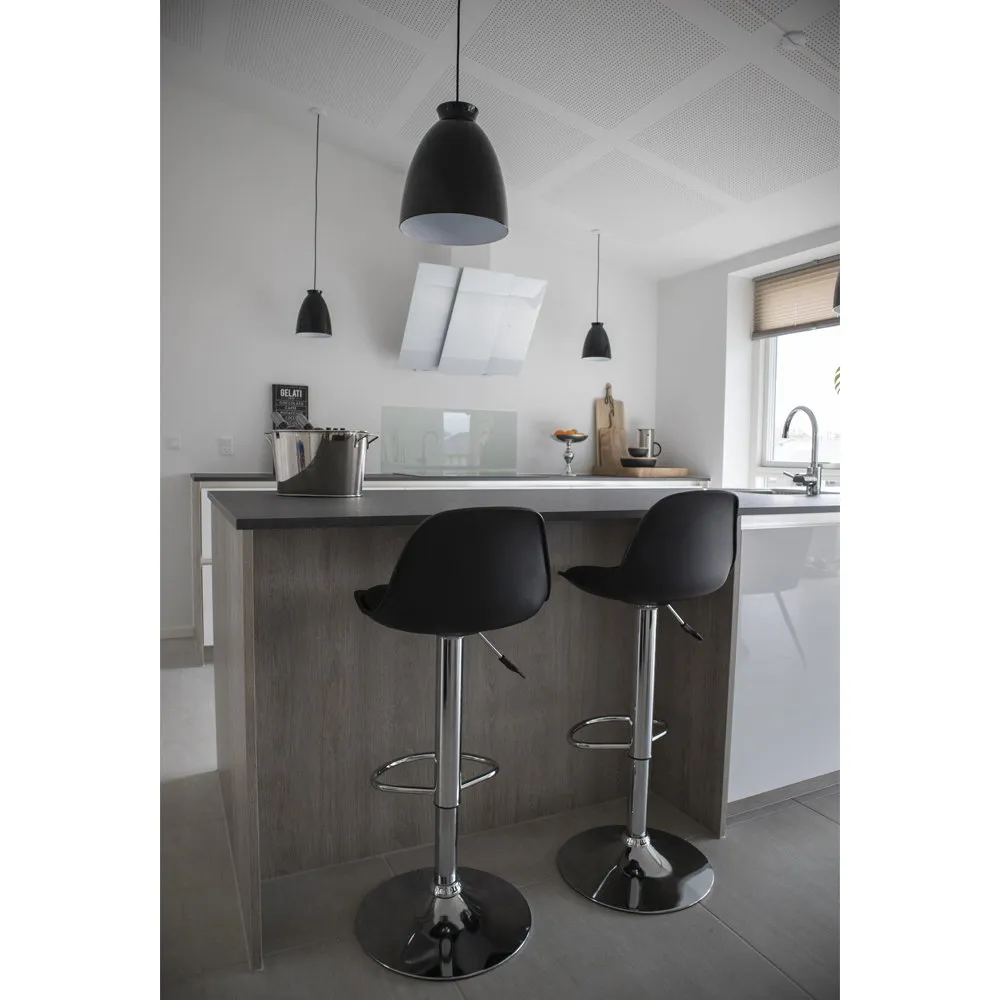 tinkaro Barhocker Trondheim PU-Leder 41 x 39 x 82-104 cm Schwarz