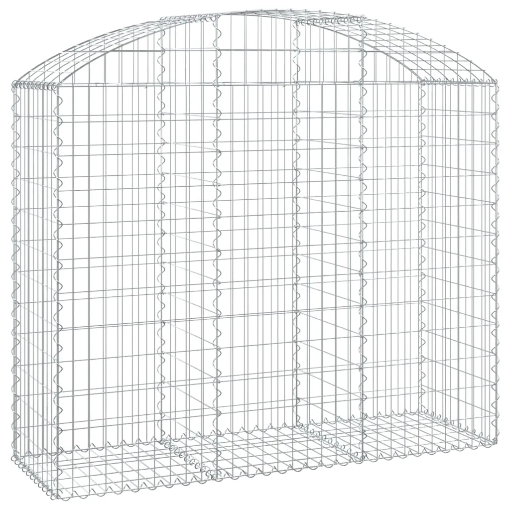 Gabionenwand Hochbogen 150x50x120/140 cm Silber verzinktes Eisen