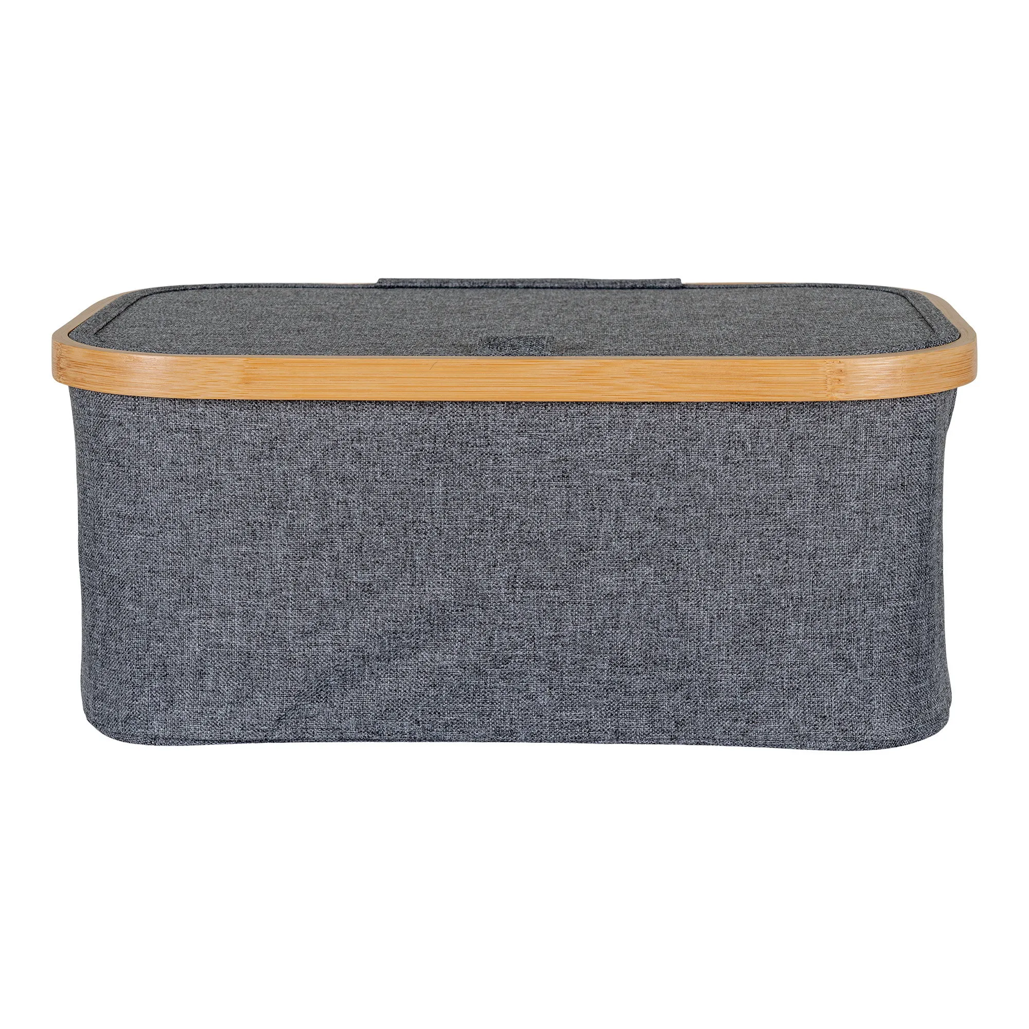tinkaro Korb Noto Bambus/Textil 38x26x16 cm Dunkelgrau