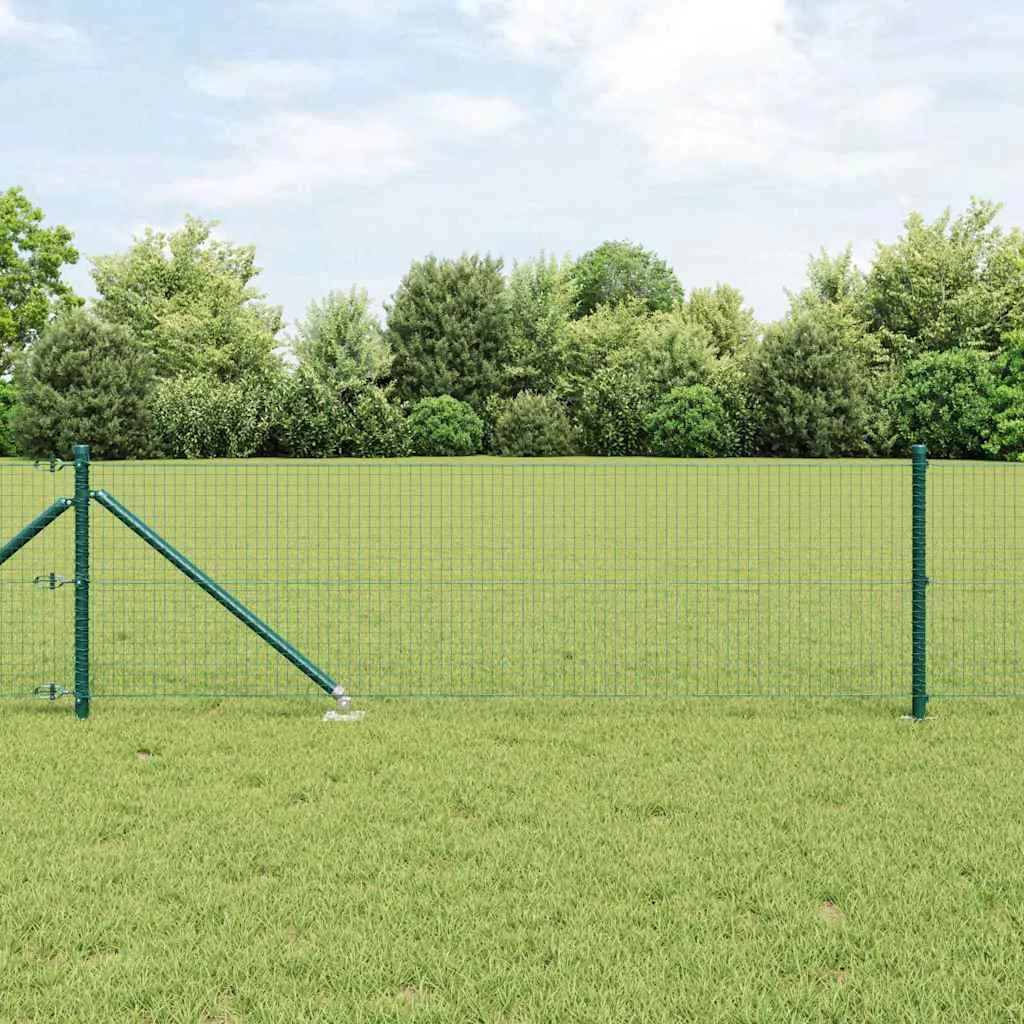 Outdoor-Fence-Post-Set Grün 2500 x 3,2 x 60 cm Stahl-Zaunpfosten