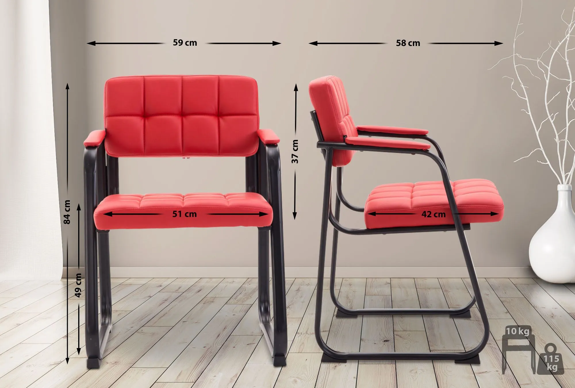 Stuhl Canada 59x58x84 cm rot