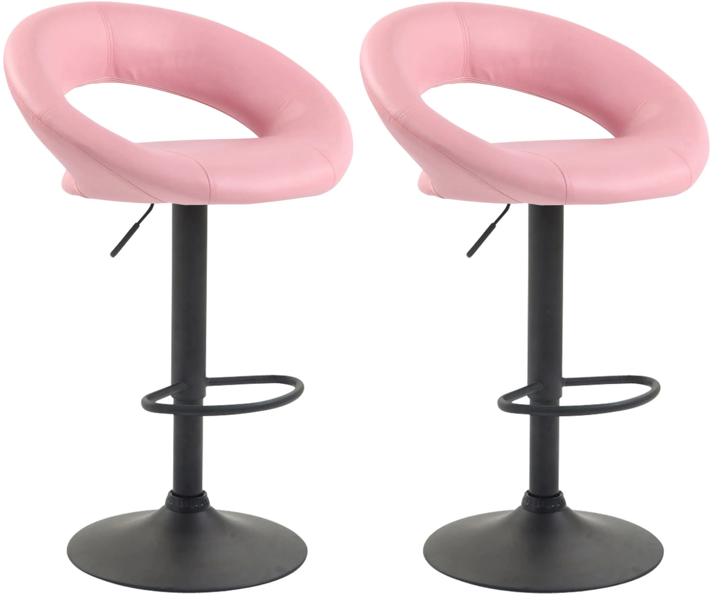 2er Set Barhocker Olinda Kunstleder 80-101 cm pink