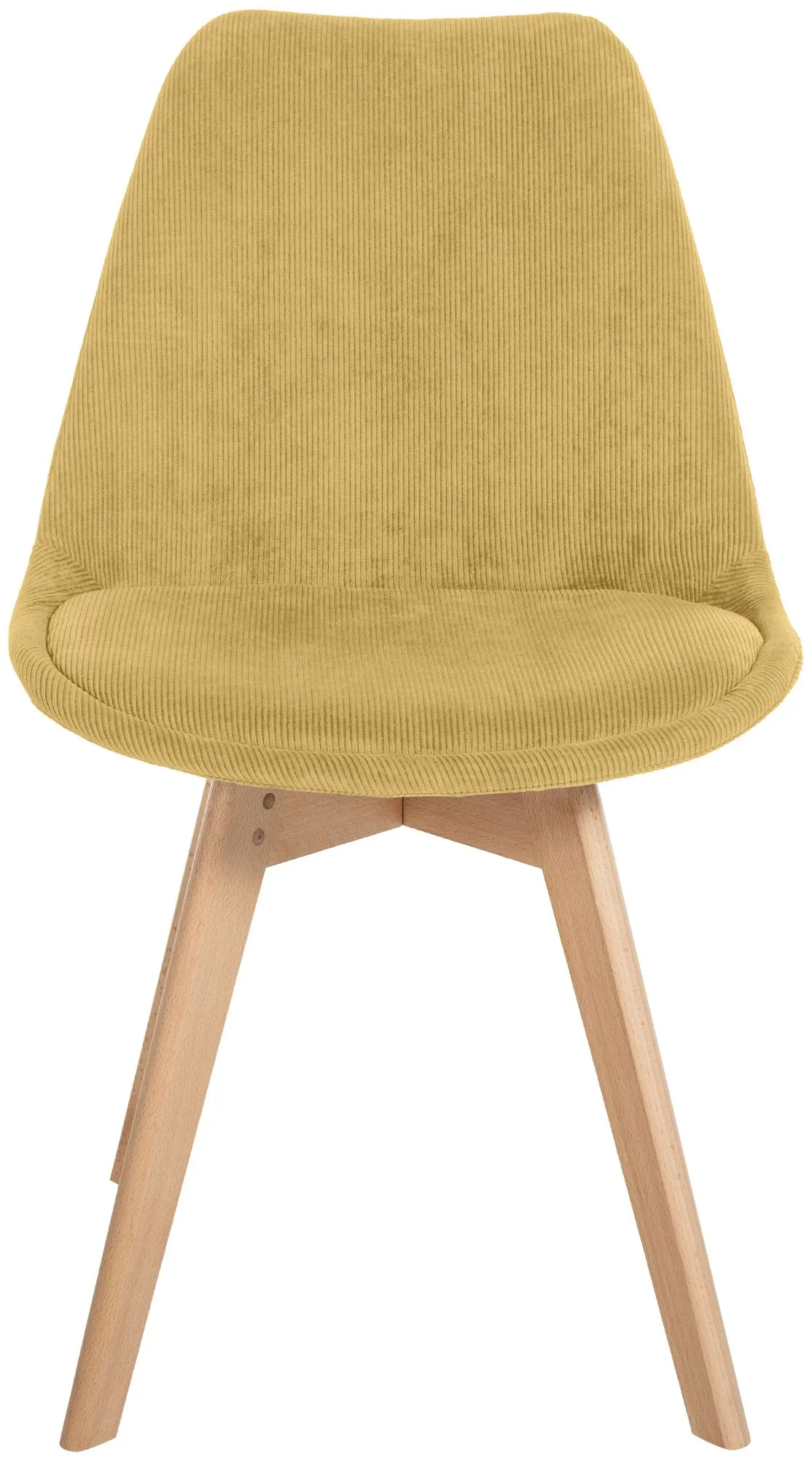 Hocker Kunstleder Massivholz 83x49x50 cm gelb