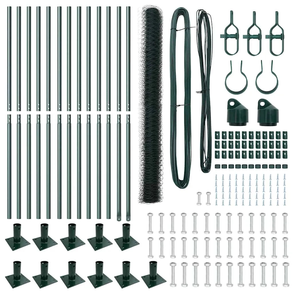 Outdoor-Geländerpfosten Set 2500 x 3,2 x 140 cm Grün