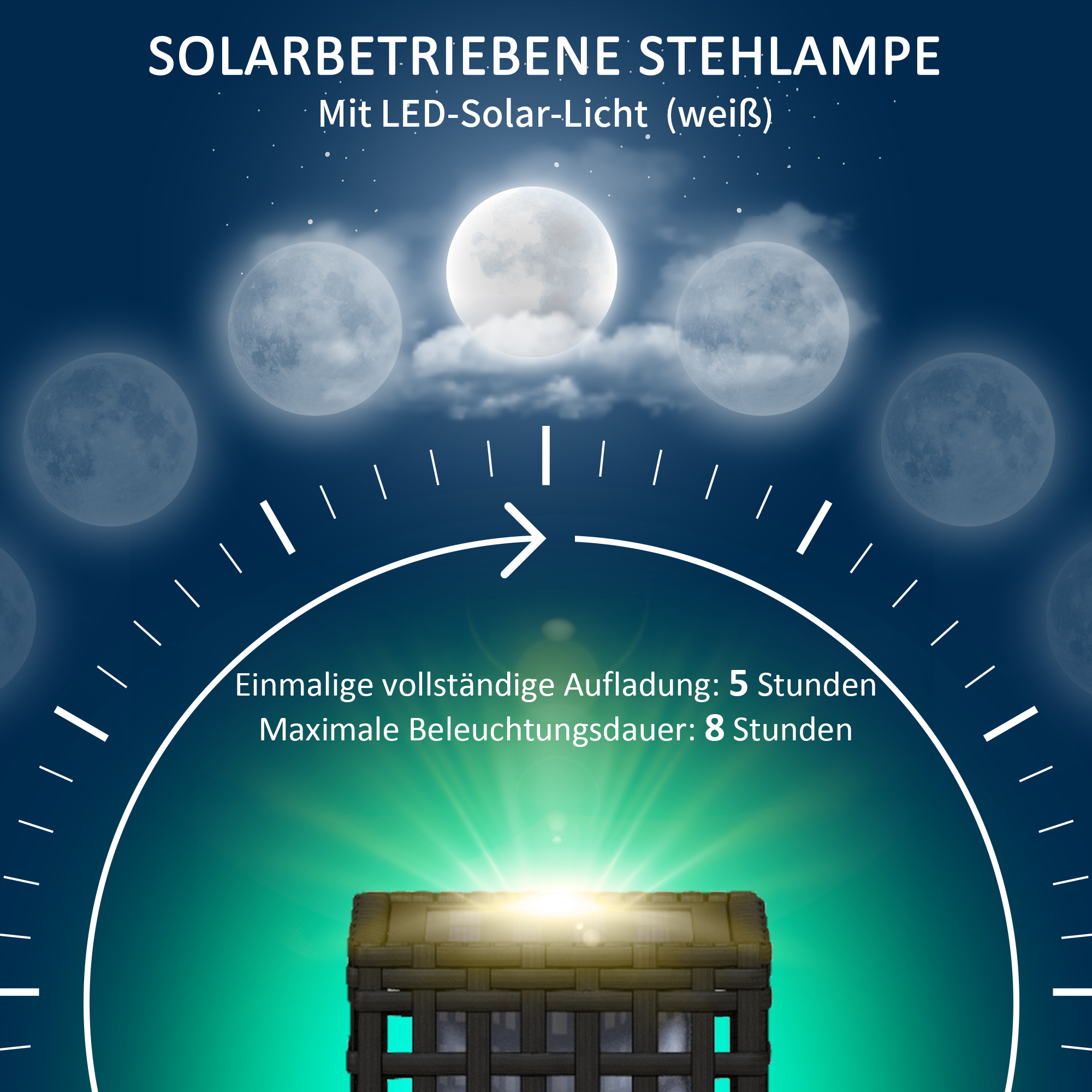 Solar Außenleuchte Rattanoptik Stahl Schwarz 15,5 x 15,5 x 46 cm