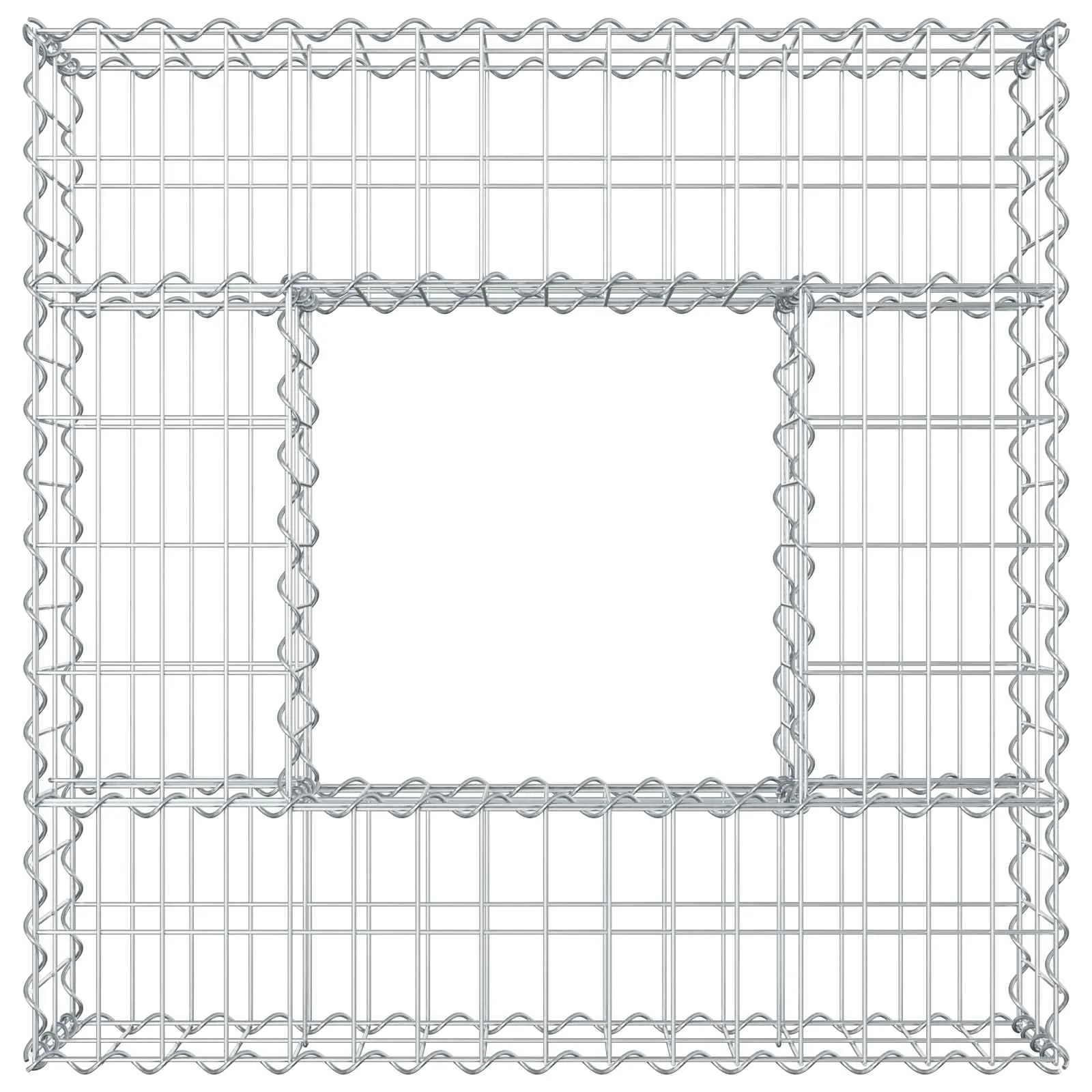 Gabionen Hochbeet Zaunpaneel 80x80x20 cm Silber