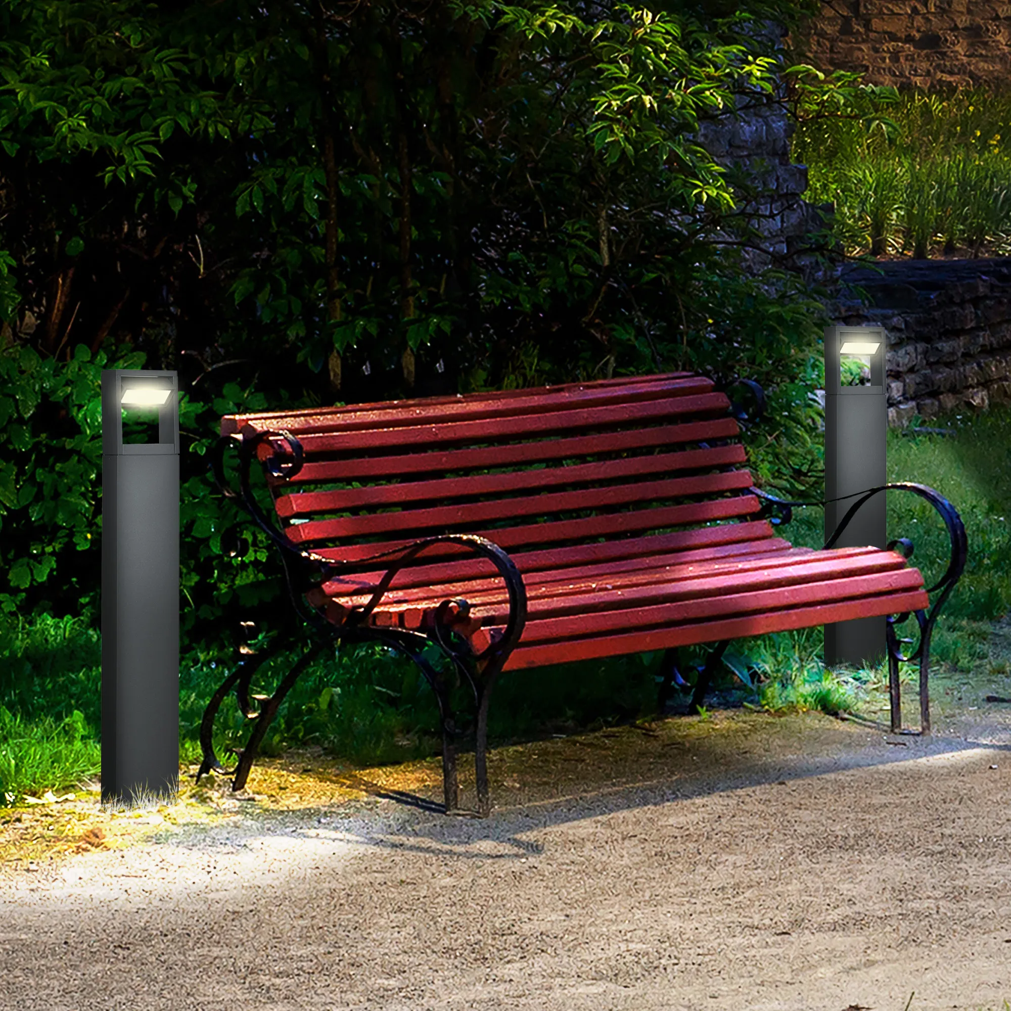Gartenlampe Wegleuchte LED Aluminium Dunkelgrau 16x5x90 cm