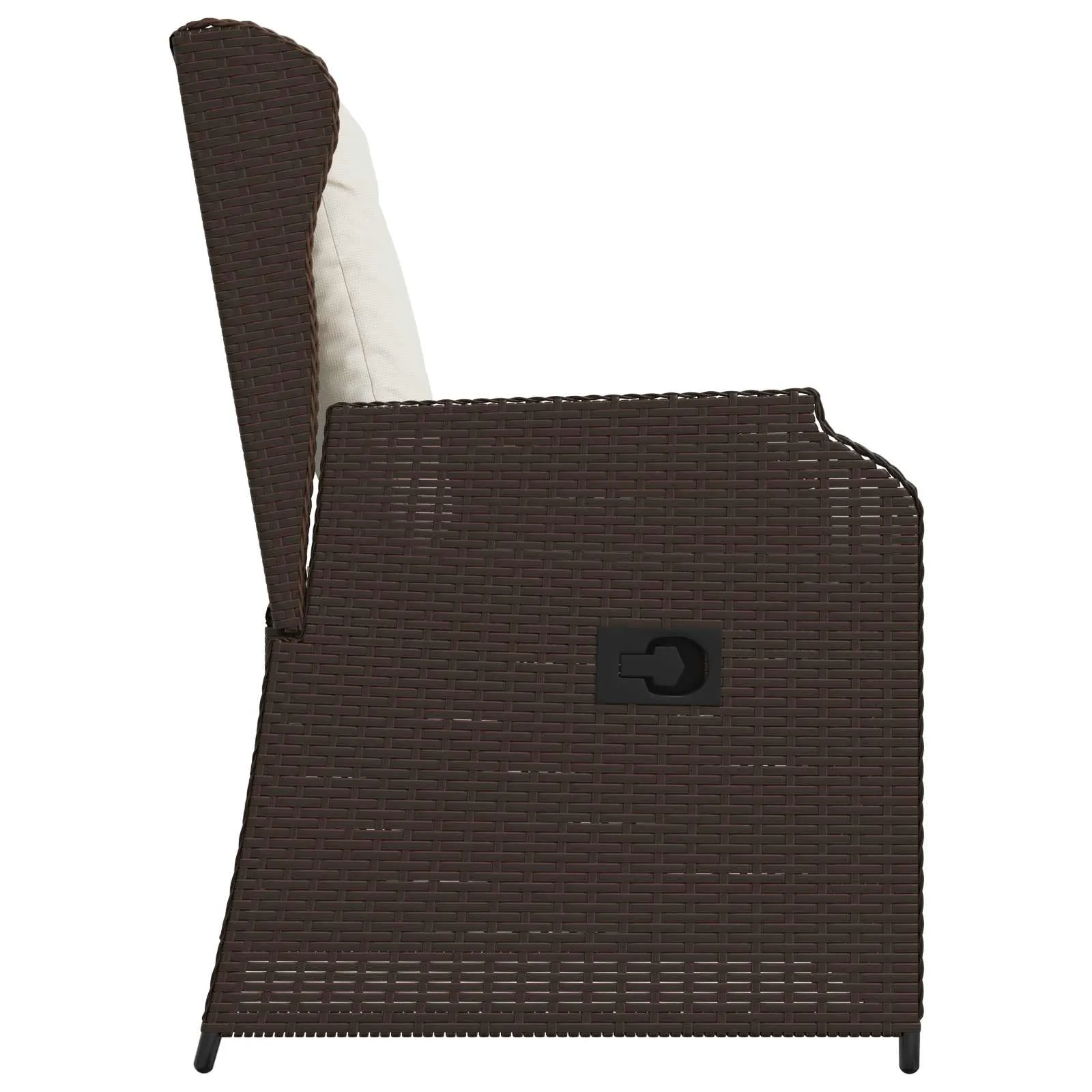 Verstellbare Gartenbank Poly-Rattan 55x67x95 cm Braun