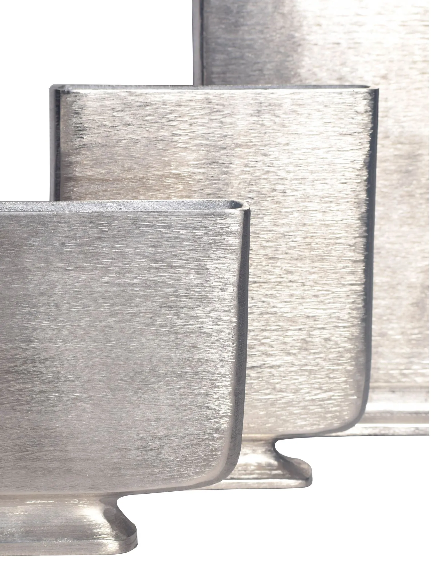 Deko Vase 3er Set Aluminium Silber Blumenvase Modern
