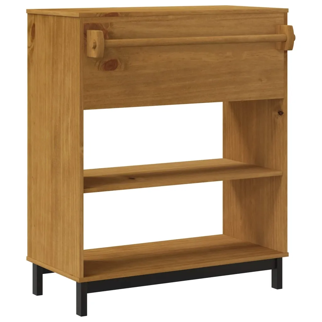 Bartisch aus massivem Kiefernholz in Eichen-Optik 92x45x110 cm