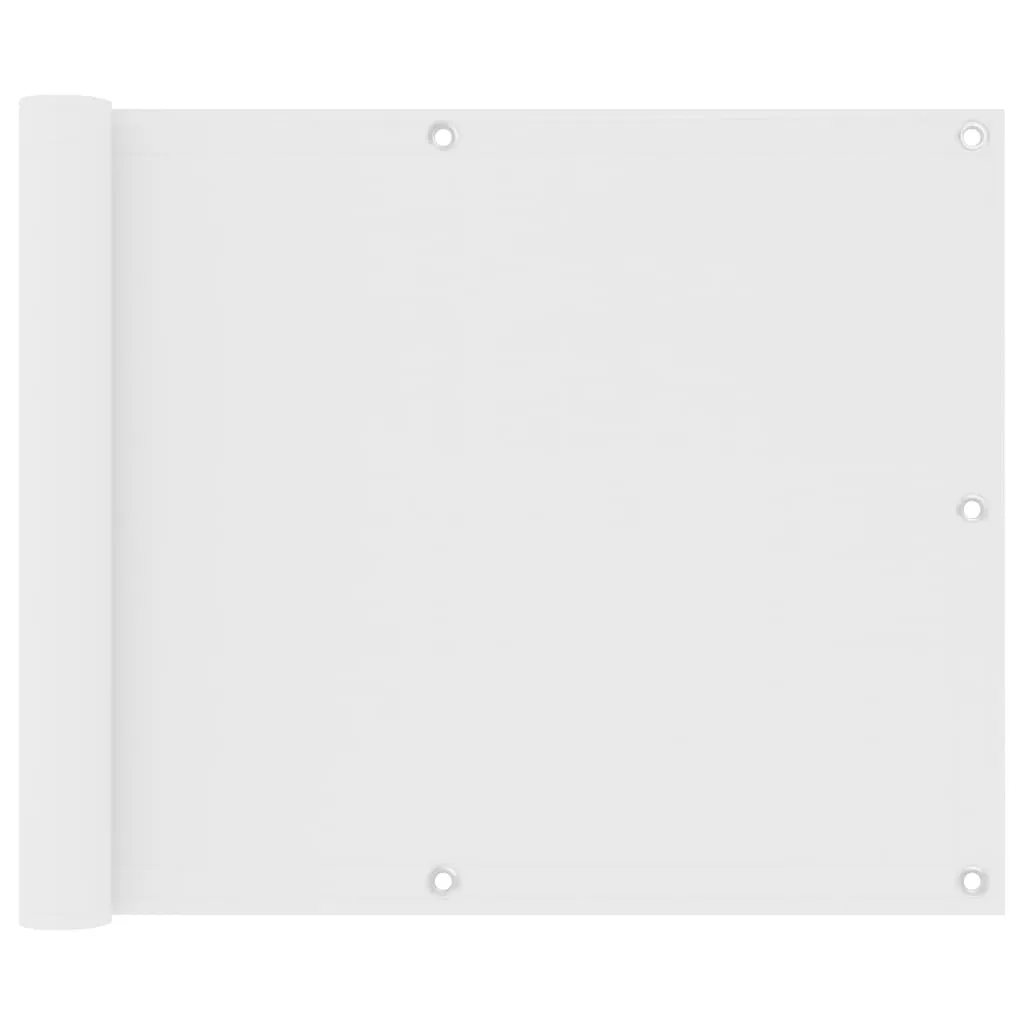 Wasserdichter Balkon-Sichtschutz 75x400 cm Weiß aus PU-beschichtetem Oxford-Gewebe