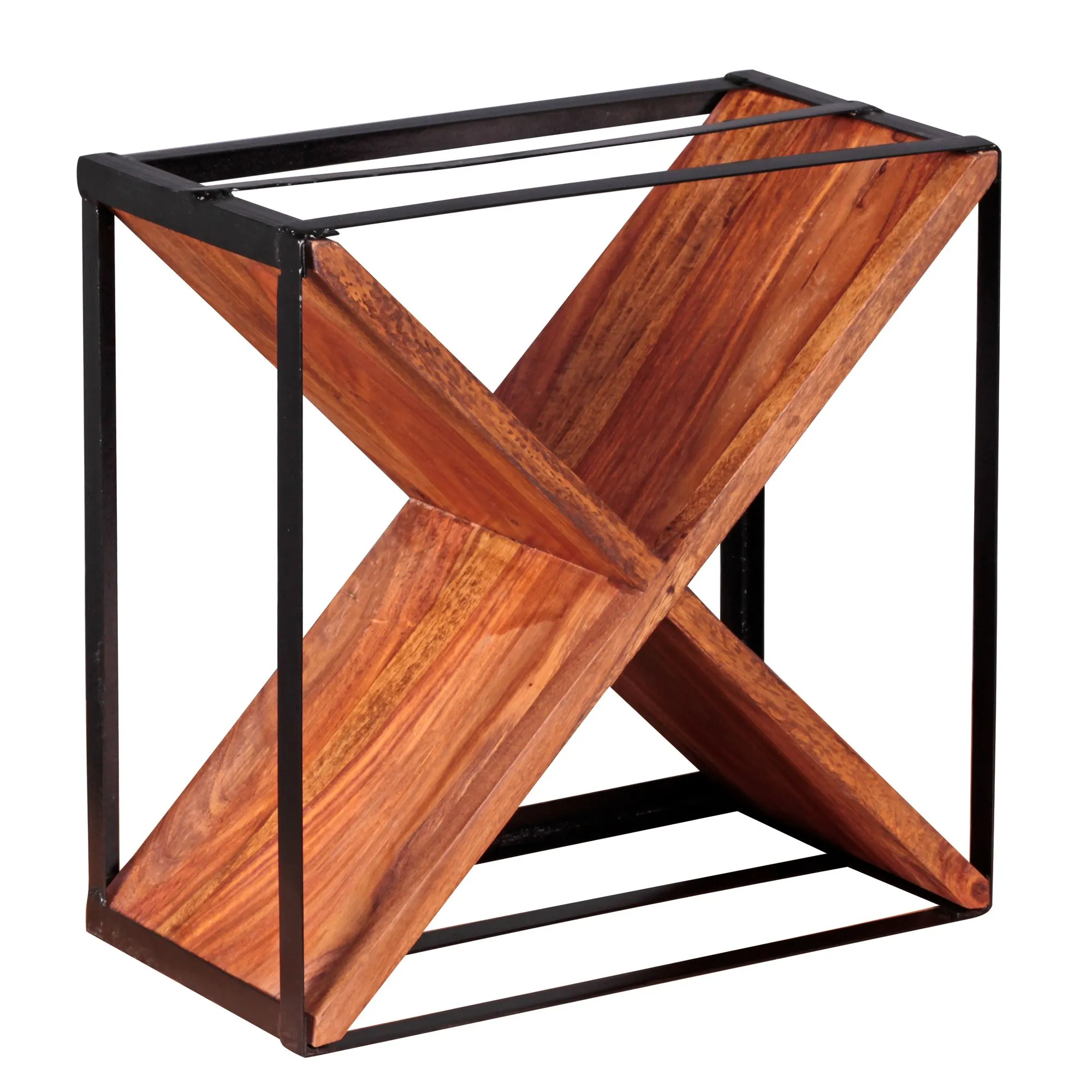 tinkaro Weinregal MEPA Flaschenregal Sheesham Holzregal industrial Stil