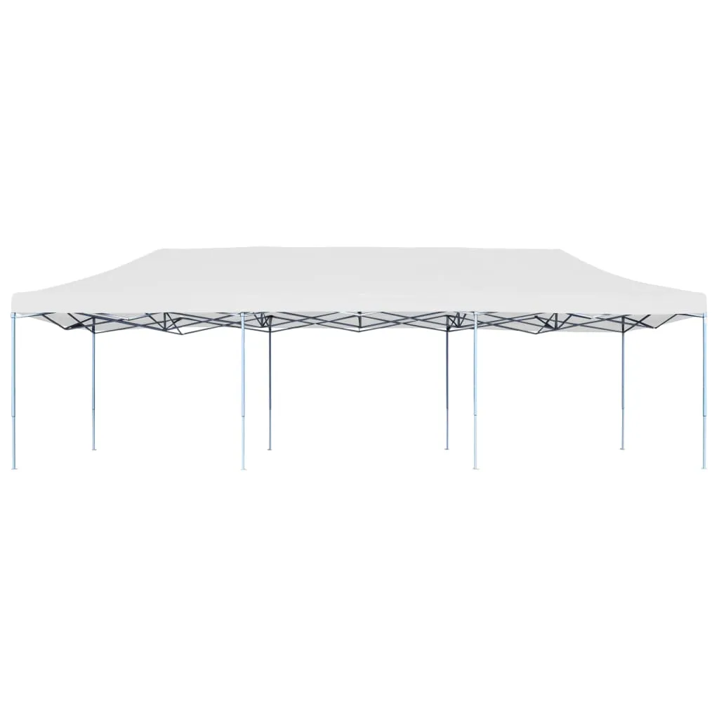 Faltbares Partyzelt 291x870x315 cm Weiß mit pulverbeschichtetem Stahlrahmen