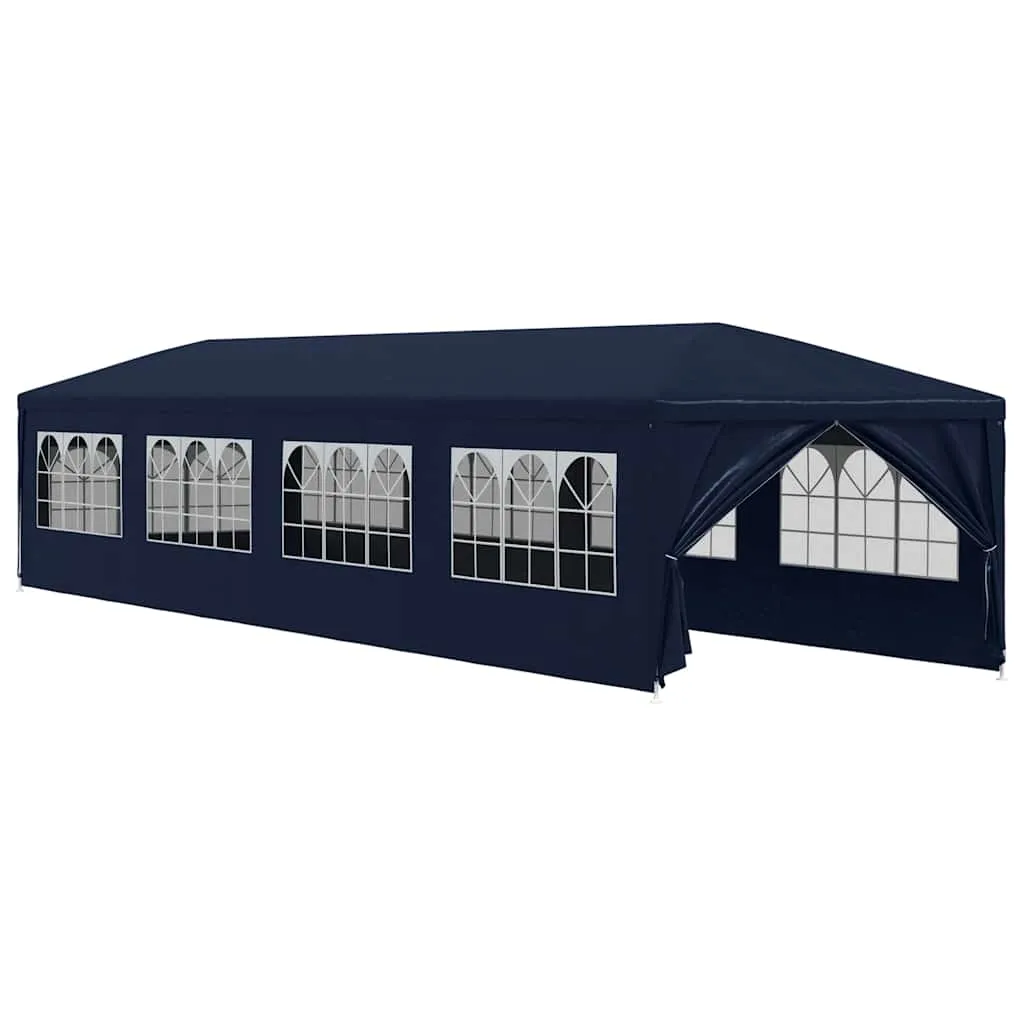 Blaues Gartenzelt 12x3x2,55 m mit Stahlrahmen und abnehmbaren Seitenteilen