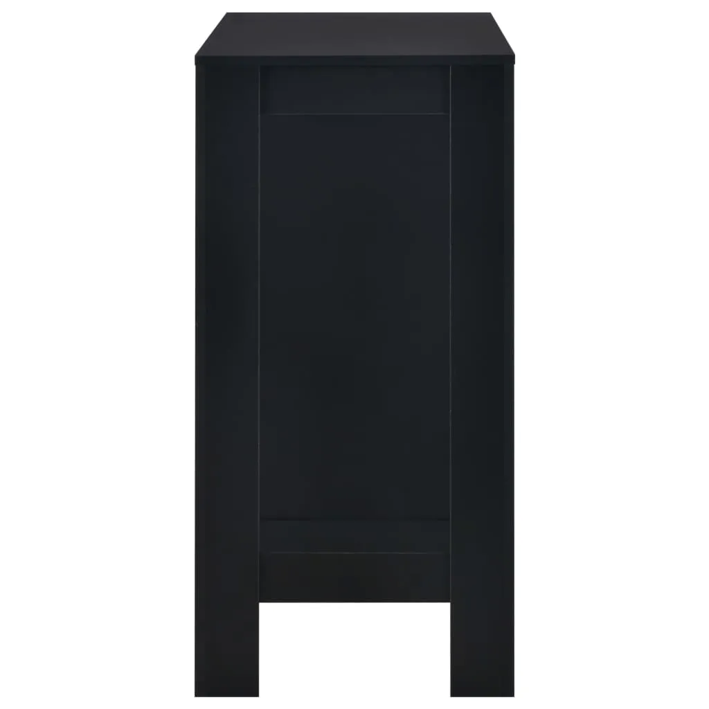 Stehtisch Schwarz 110 x 50 x 103 cm aus Holzwerkstoff mit 3-stufigem Regal