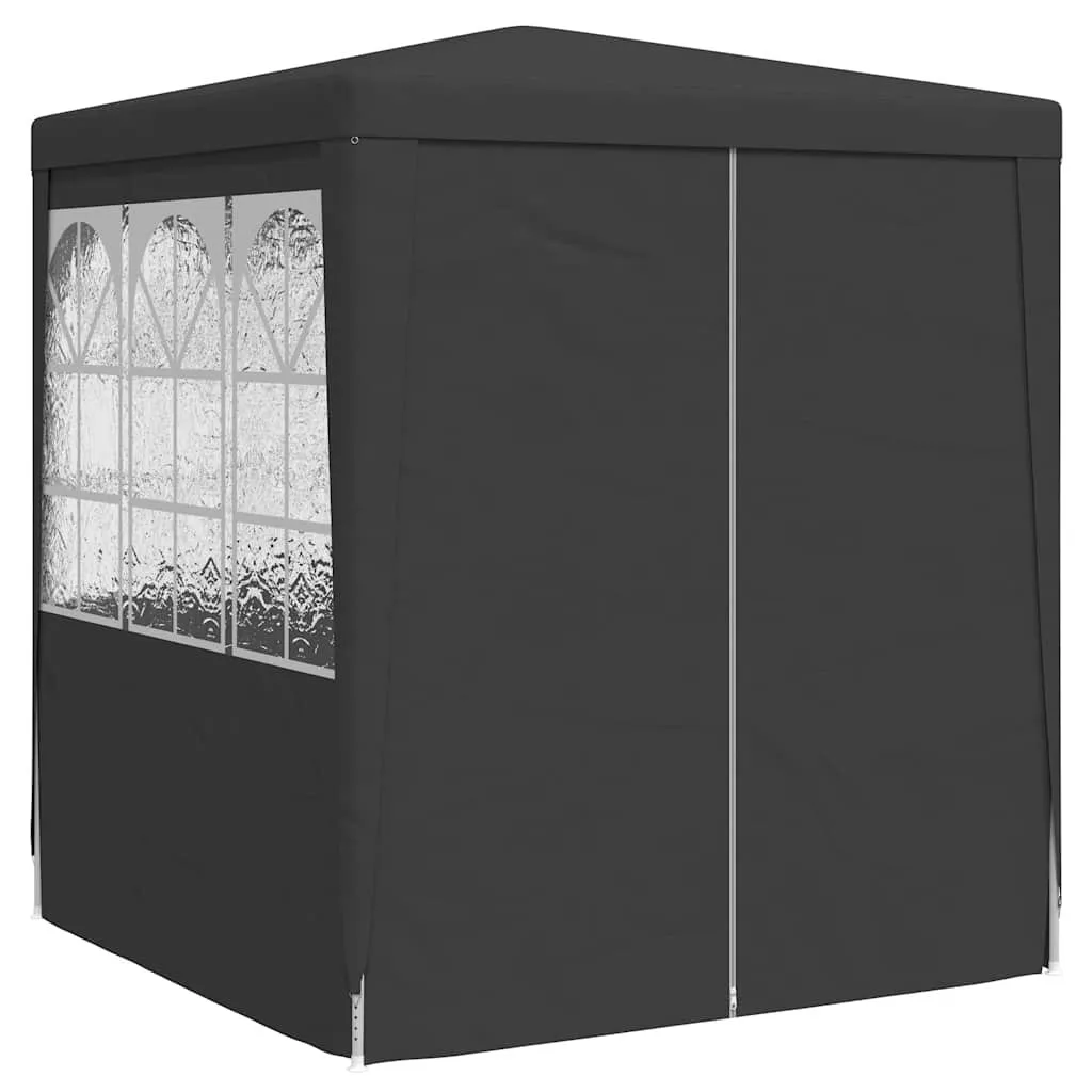 Partyzelt Anthrazit 2,5x2,5x2,4 m mit UV- und wasserbeständigem Gestell