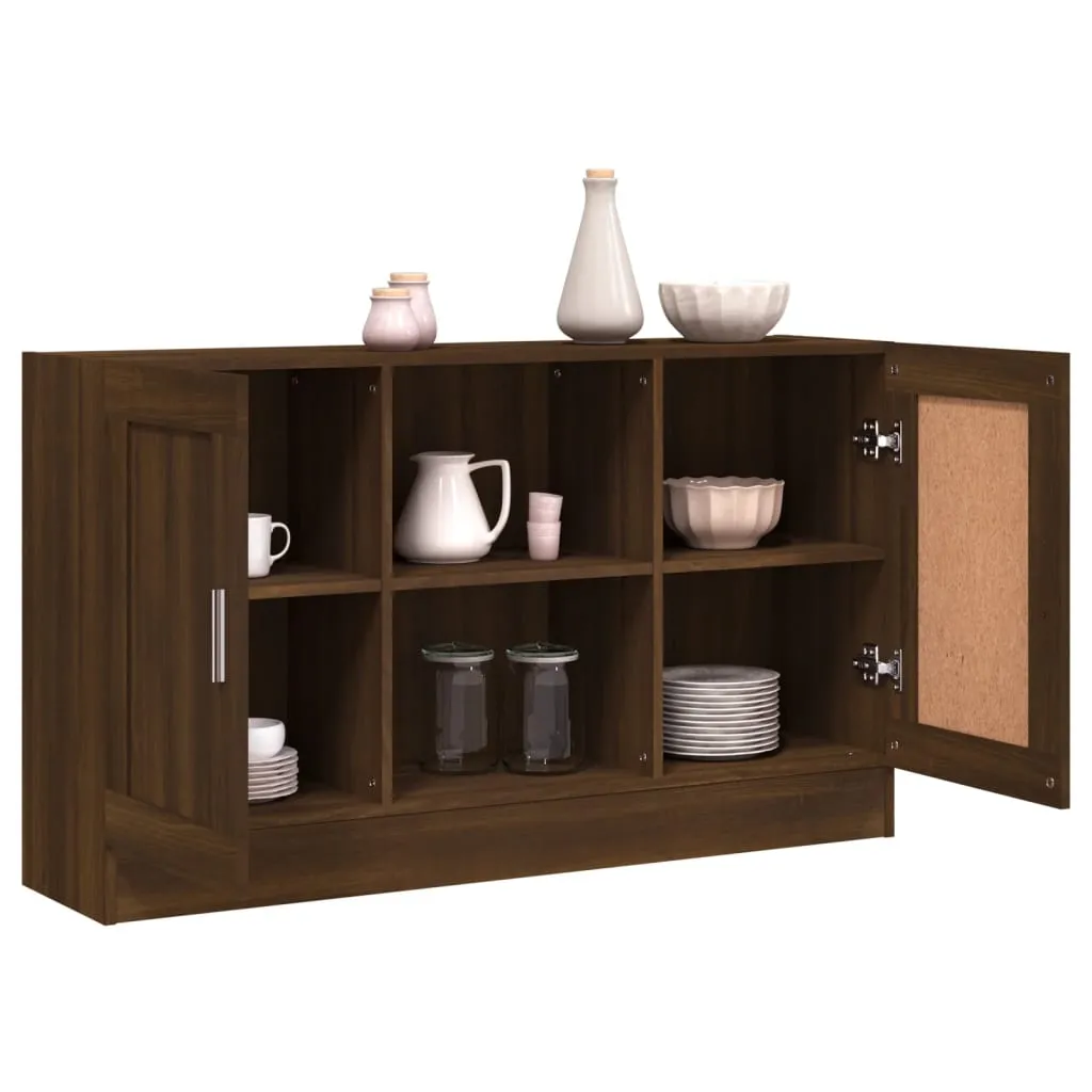 Sideboard Holzwerkstoff MDF 120 x 30,5 x 70 cm Braun Eichen-Optik