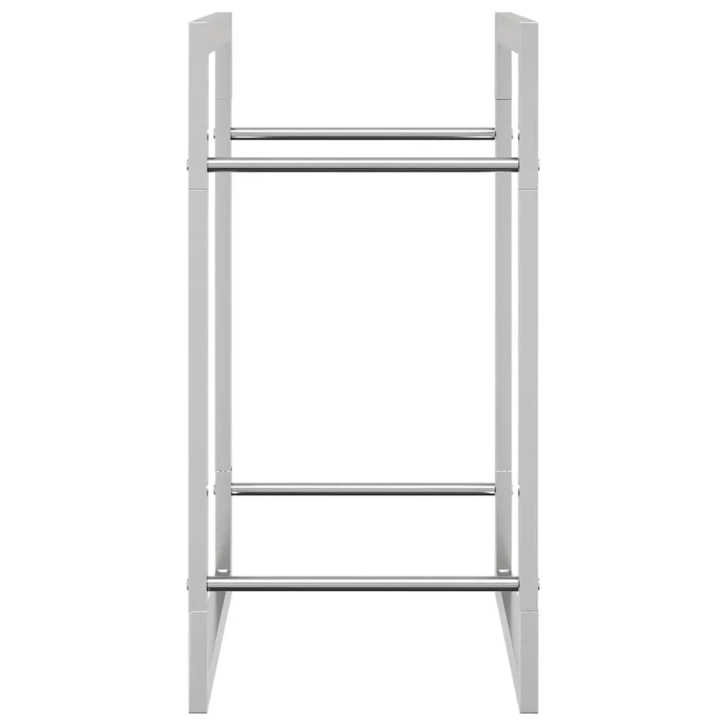 Kaminholzregal Edelstahl 50 x 28 x 56 cm Silbern