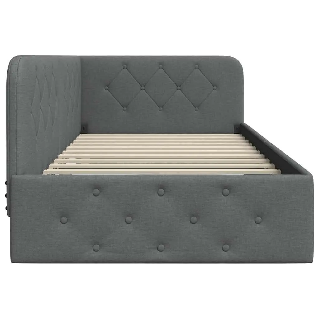 Eckbettgestell 204 x 94 x 72 cm Dunkelgrau
