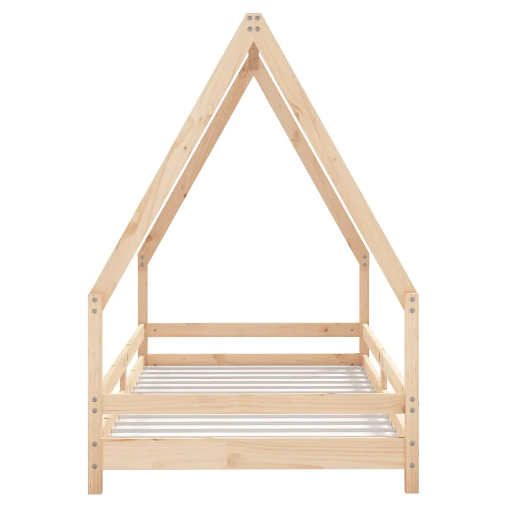 Kinderbett aus massivem Kiefernholz 195,5x95,5x139,5 cm naturfarben