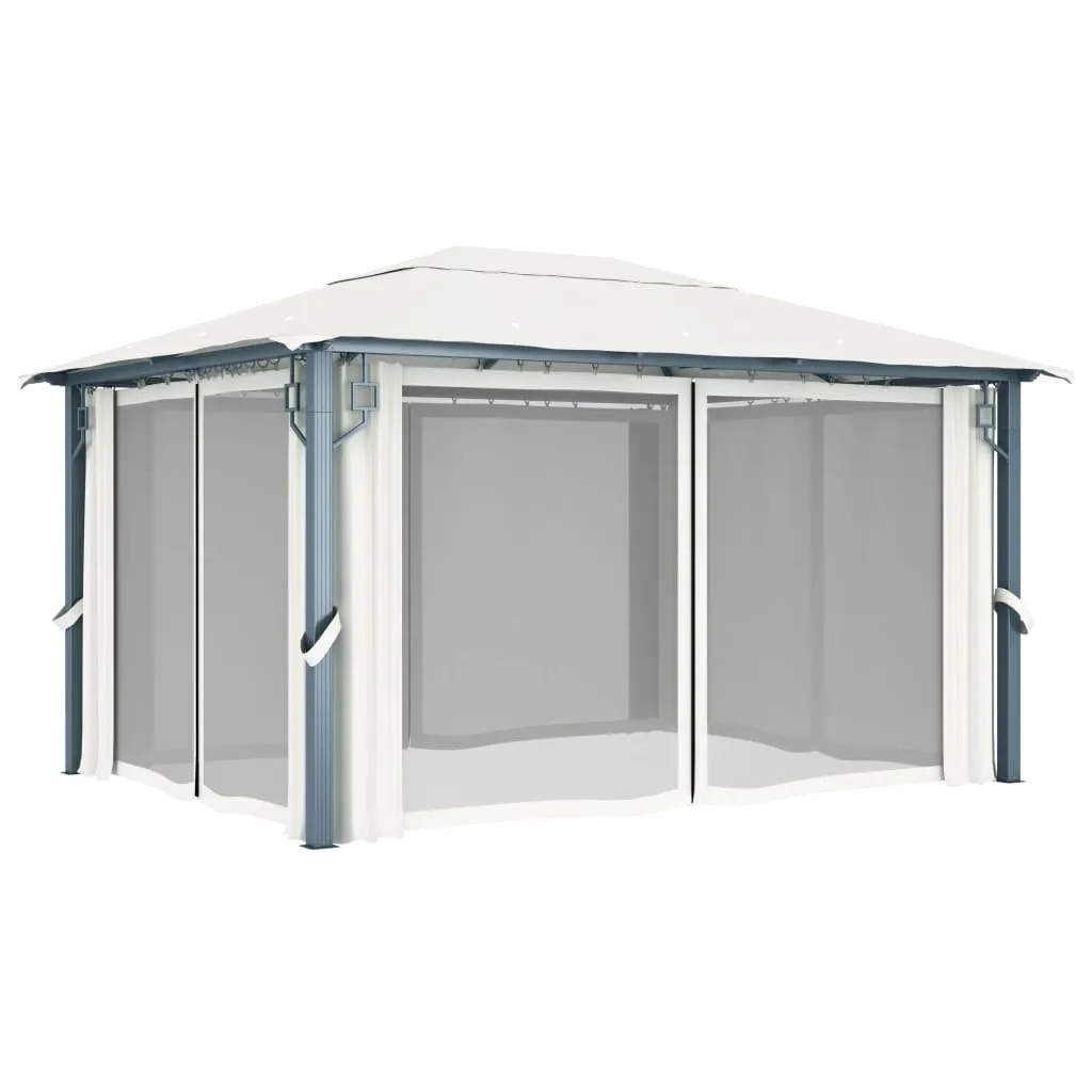 Pavillon Creme 400x300x270 cm mit Aluminium- und Stahlgestell