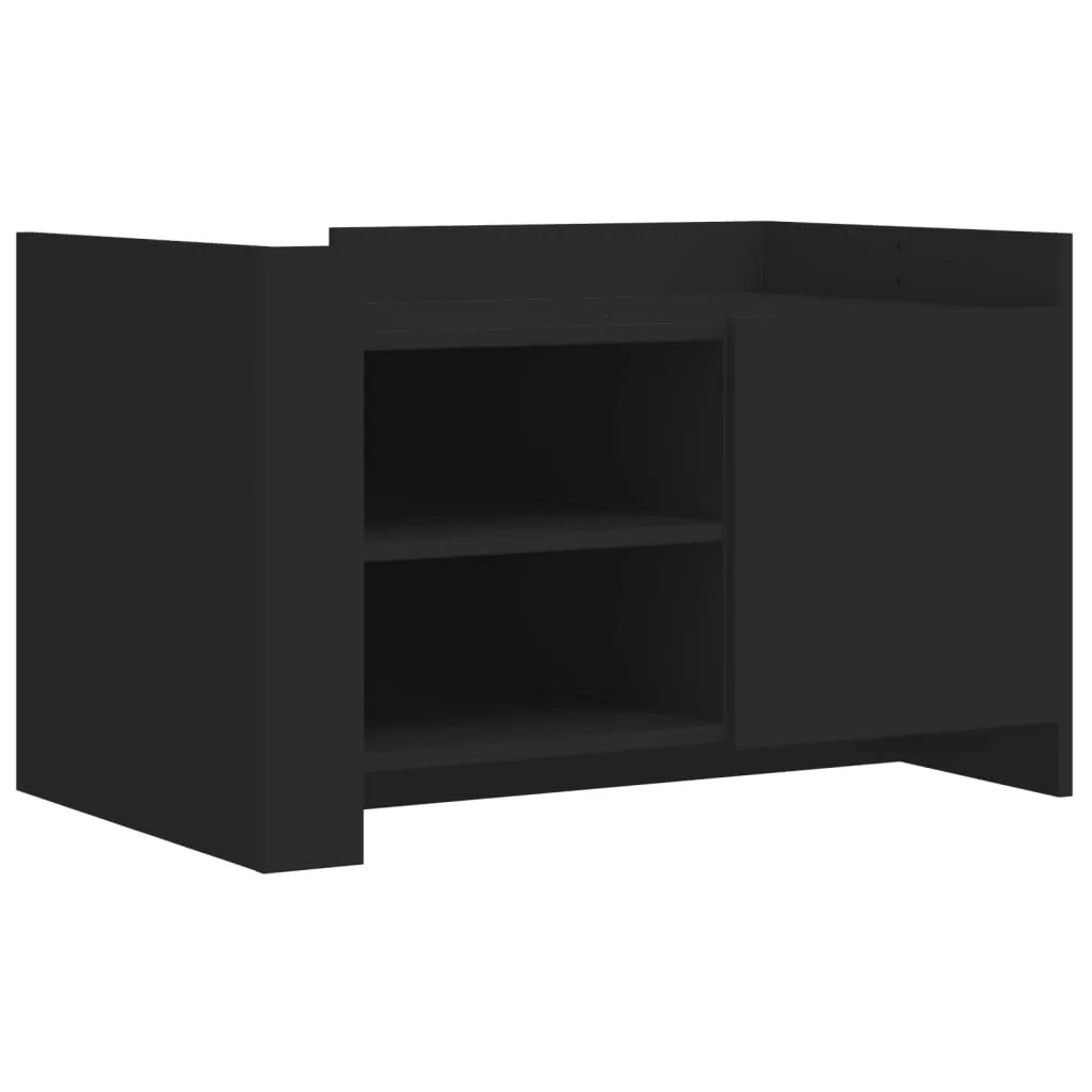Schwarzer Couchtisch aus Holzwerkstoff 80 x 50 x 50 cm