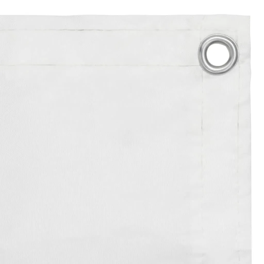 Balkon-Sichtschutz wasserdicht 90 x 500 cm Weiß aus PU-beschichtetem Oxford-Gewebe