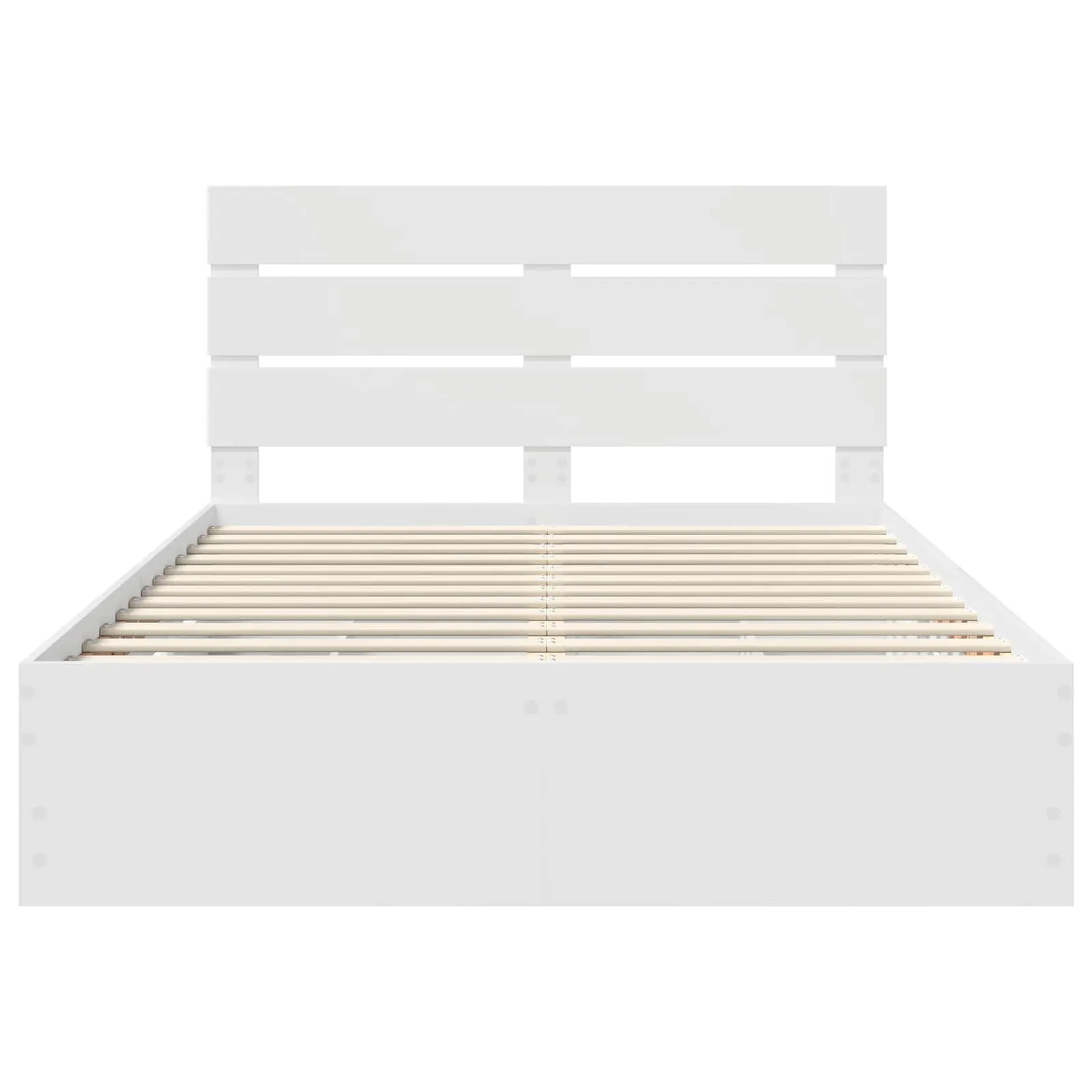 Bettgestell 206 x 153 x 100 cm Weiß