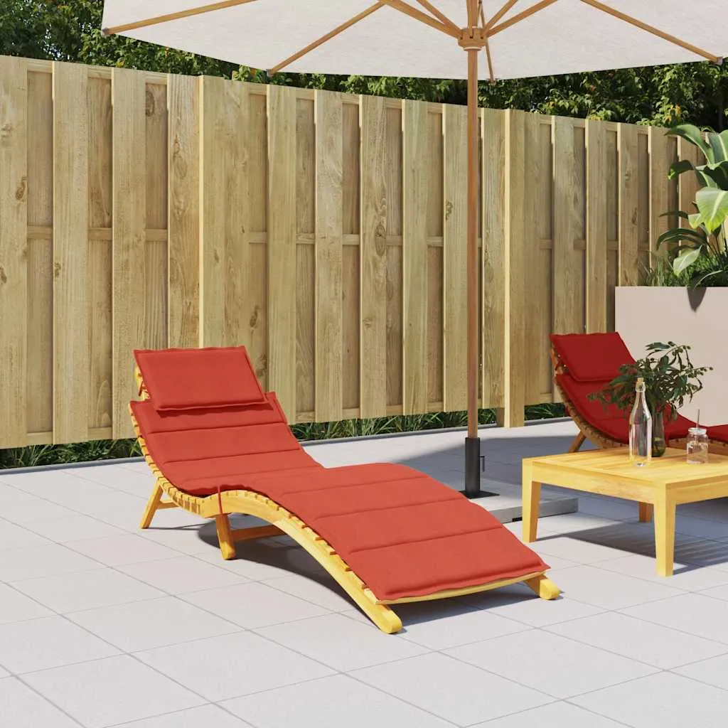 Bequeme Liegenauflage 186x58x4 cm in Melange Rot