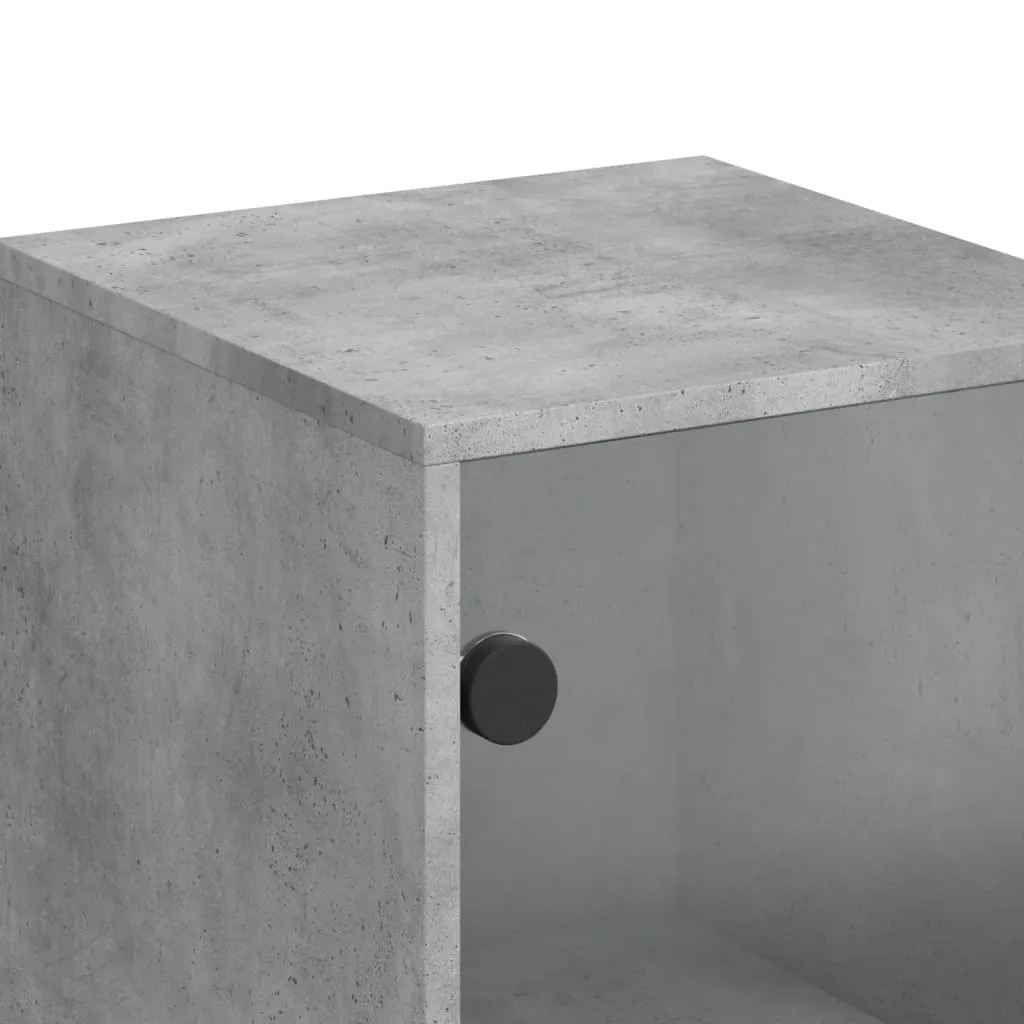 Highboard mit Glastüren Betongrau 35x37x120 cm