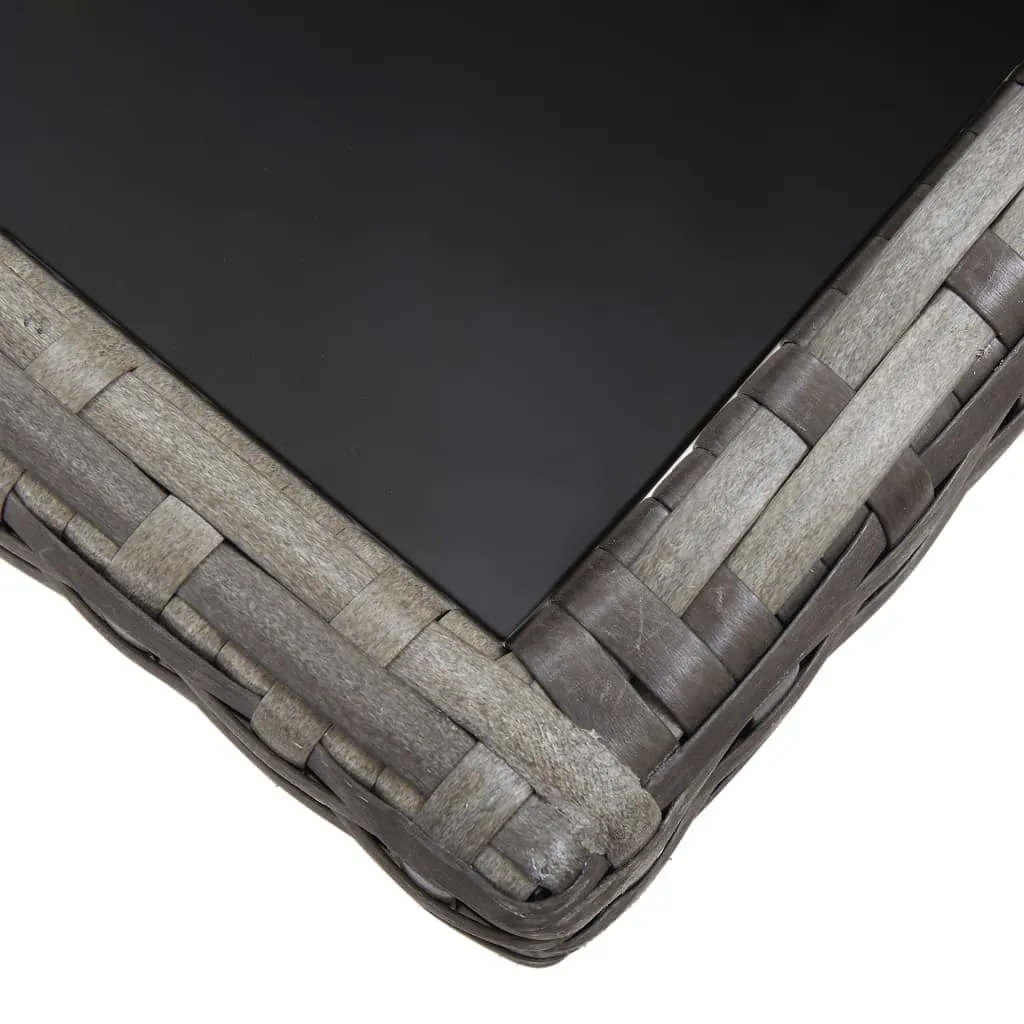 Gartentisch mit Glasplatte 140 x 80 x 74 cm Grau