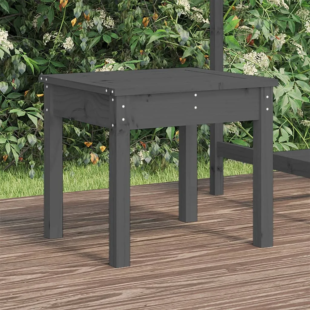 Klassische Gartenbank aus massivem Kiefernholz 50 x 44 x 45 cm Grau
