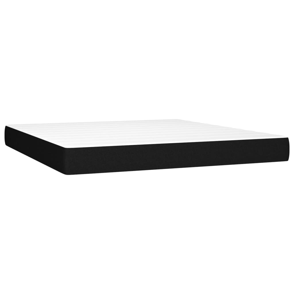 Boxspringbett mit Taschenfederkernmatratze, 160x200 cm, Schwarz