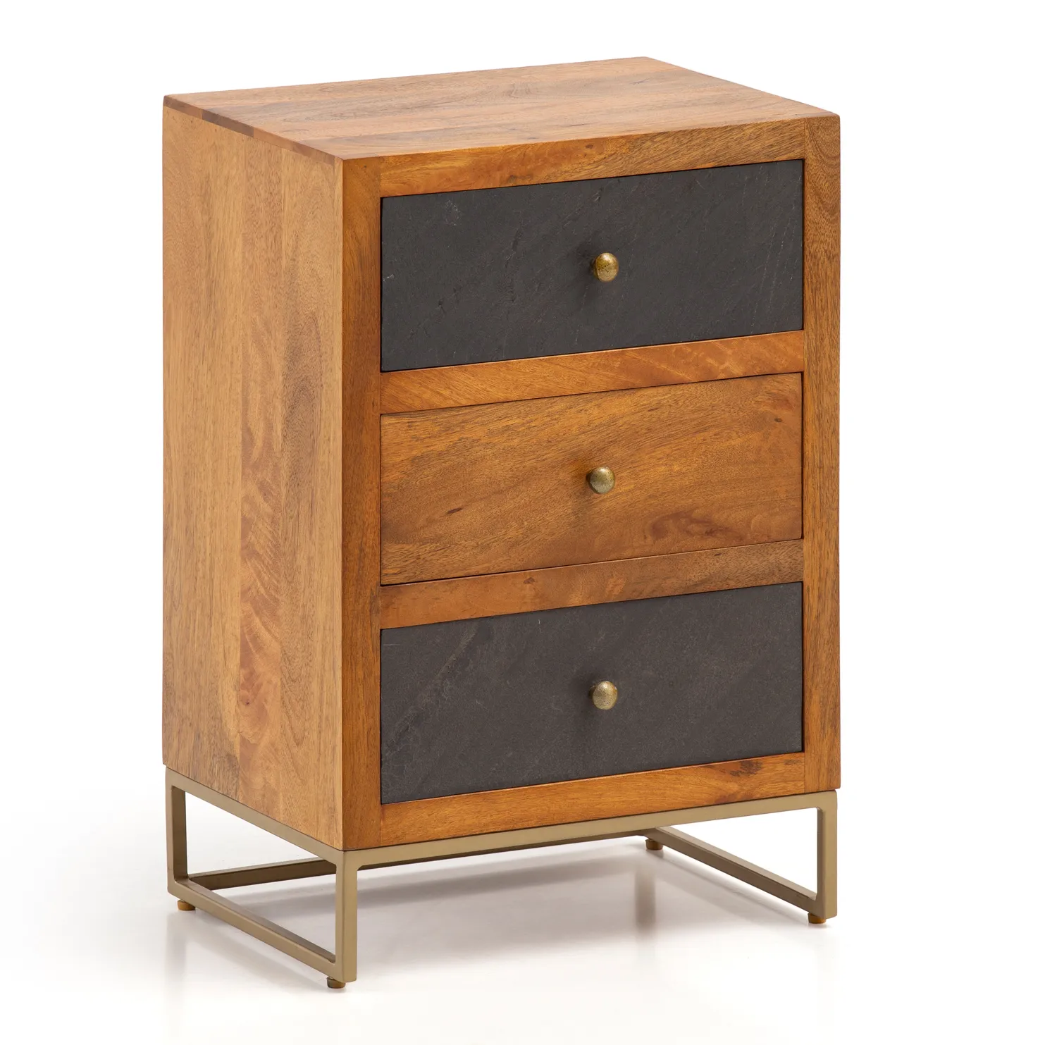 Wohnling Nachttisch Mango Massivholz / Steinoptik 40x60x30 cm Nachtschrank Boxspringbett Wohnling Nachttisch Mango Massivholz / Steinoptik 40x60x30 cm Nachtschrank Boxspringbett