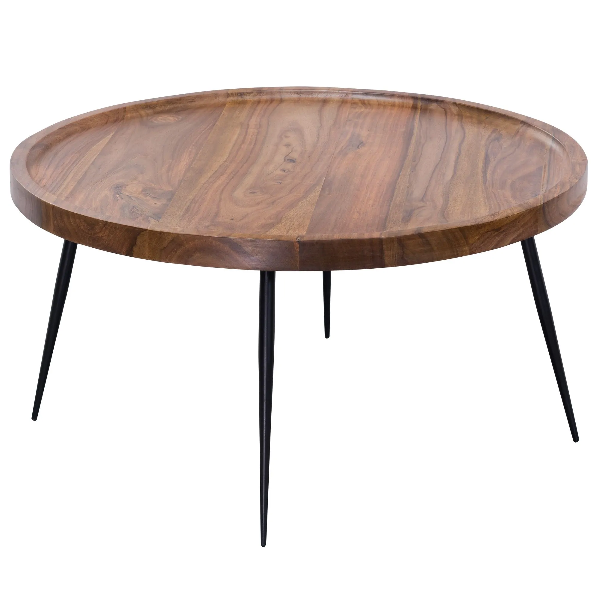 tinkaro Couchtisch rund ASKA Sofatisch Sheesham Beistelltisch Metallbeine tinkaro Couchtisch rund ASKA Sofatisch Sheesham Beistelltisch Metallbeine