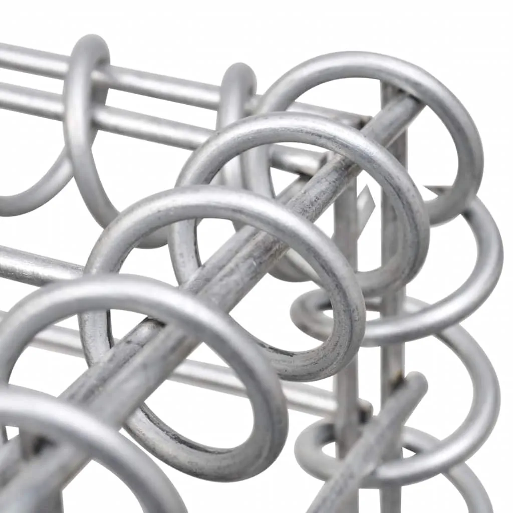 Gabionen-Hochbeet 90x30x10 cm Silber verzinkter Stahl
