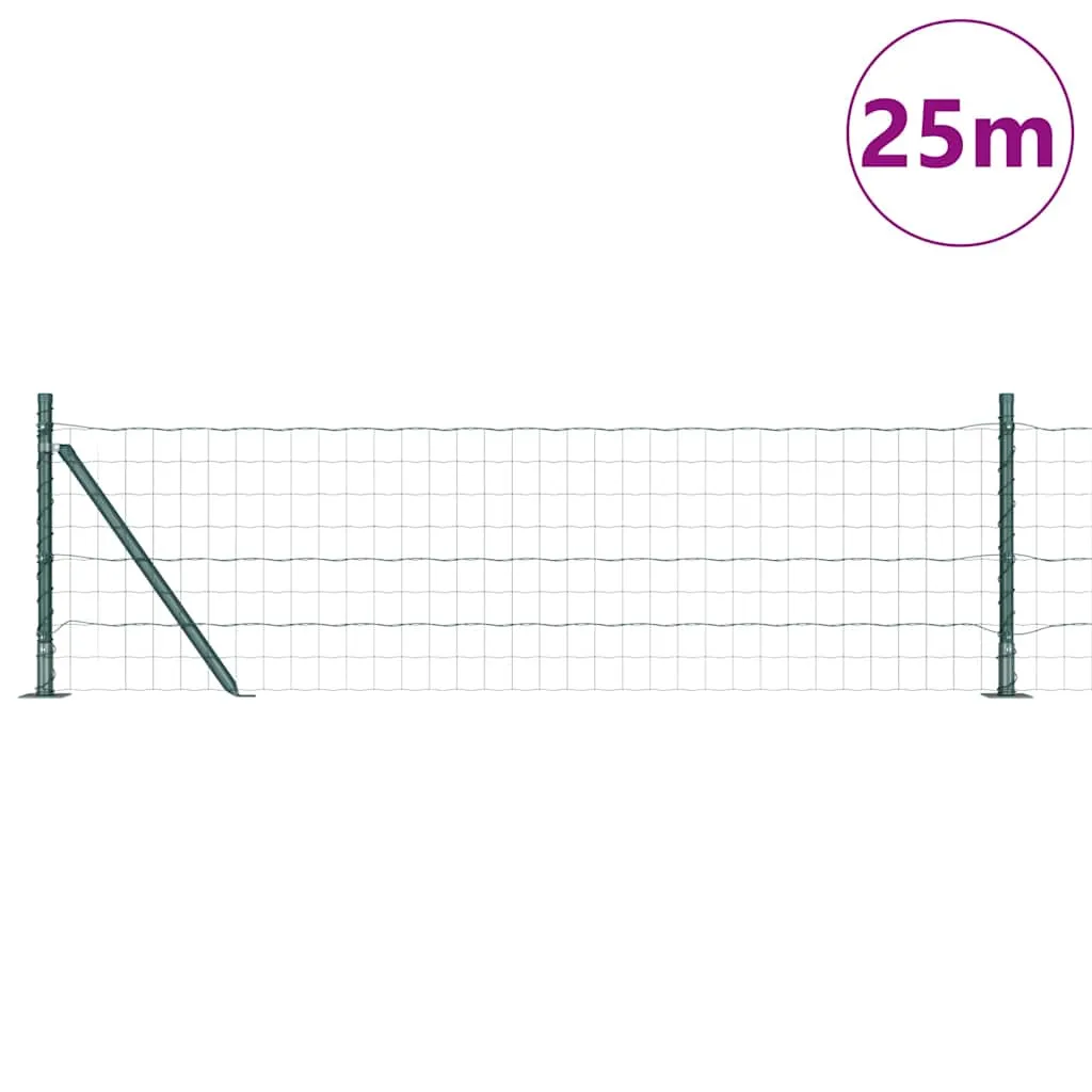Outdoor-Zaunpaneel-Set 2500 x 3,2 x 60 cm Grün aus Stahl und PVC