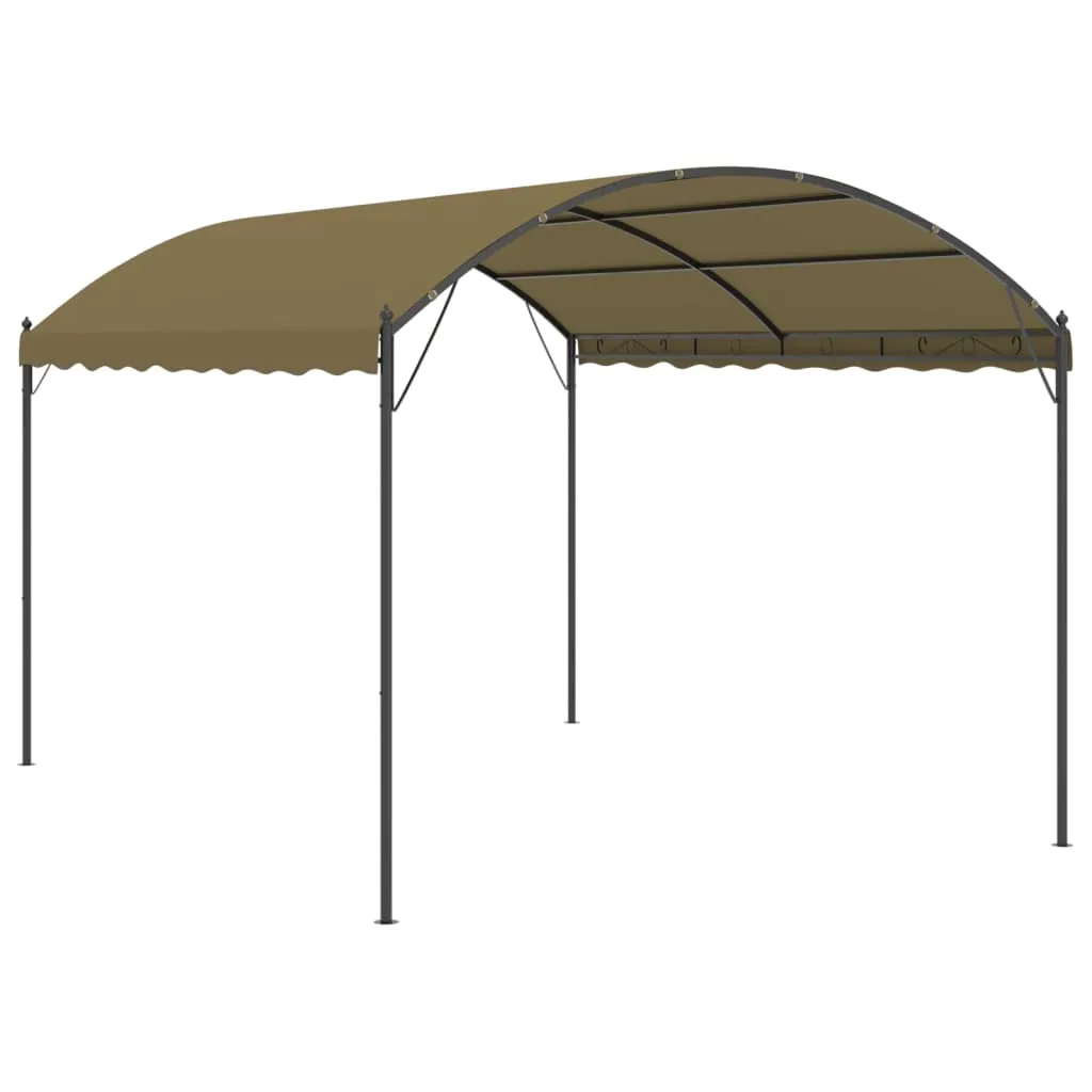 Gartenpavillon 4×3×2,6 m in Taupe und Schwarz mit Stahlkonstruktion