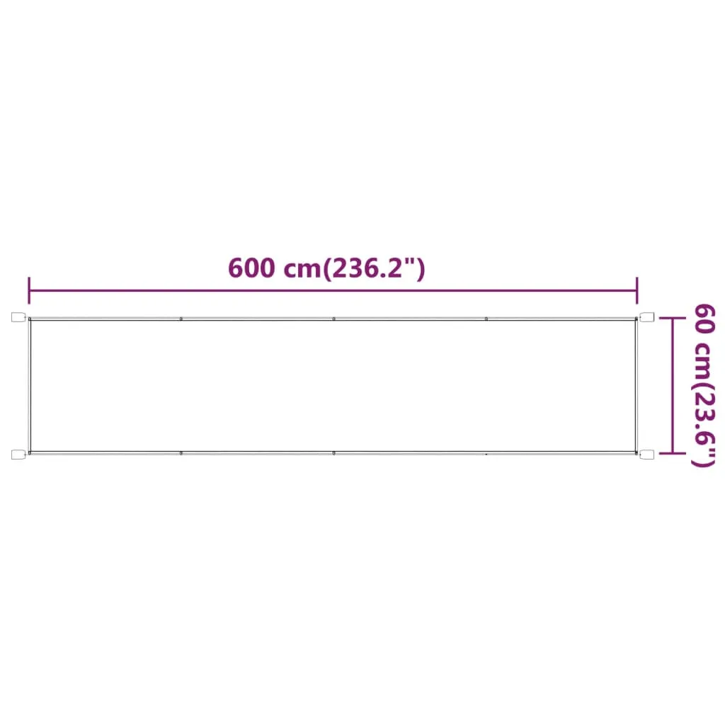 Vertikalmarkise 60x600 cm Hellgrün aus Oxford-Gewebe, wasserfest und UV-beständig